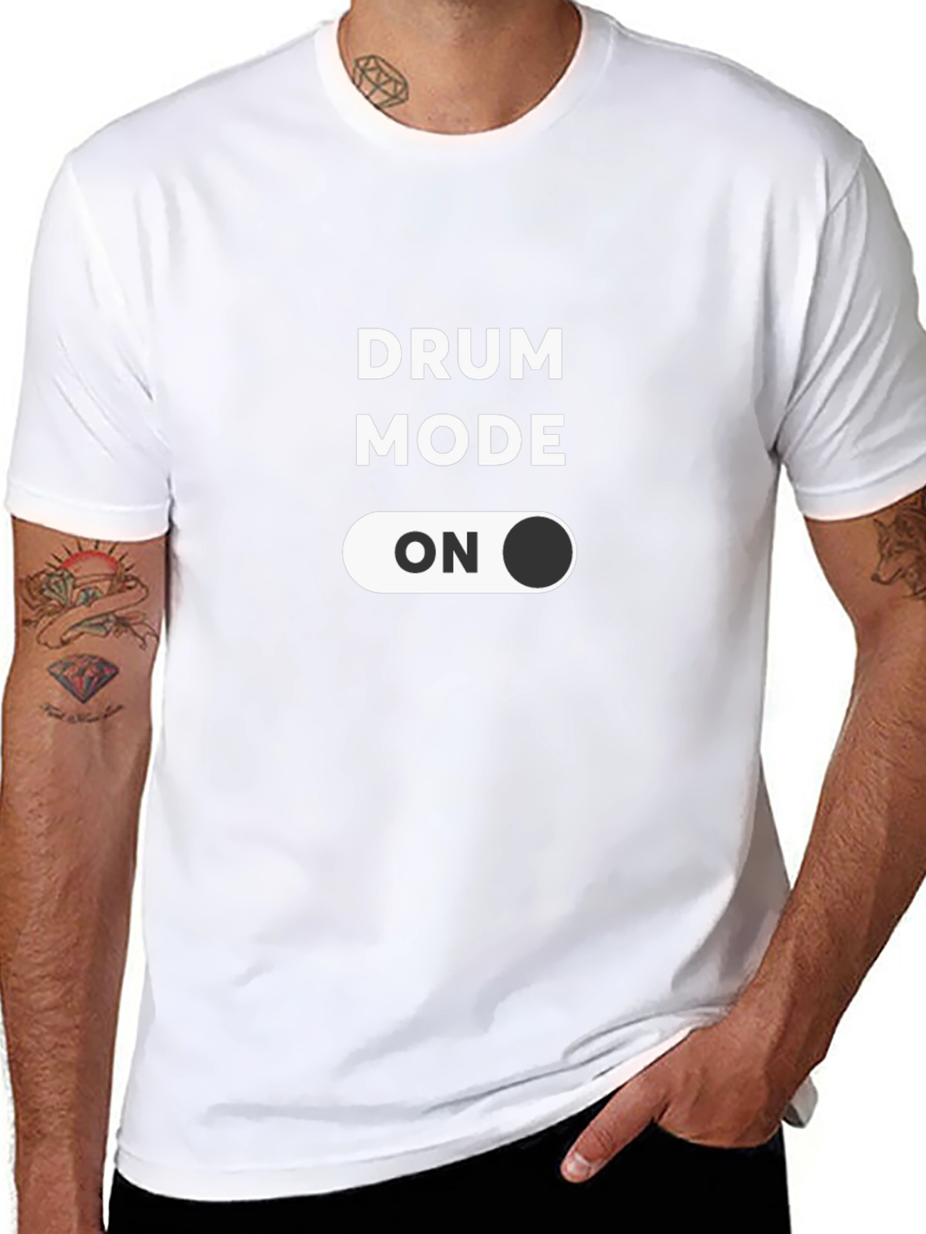 Drum Mode ON Black T-Shirt