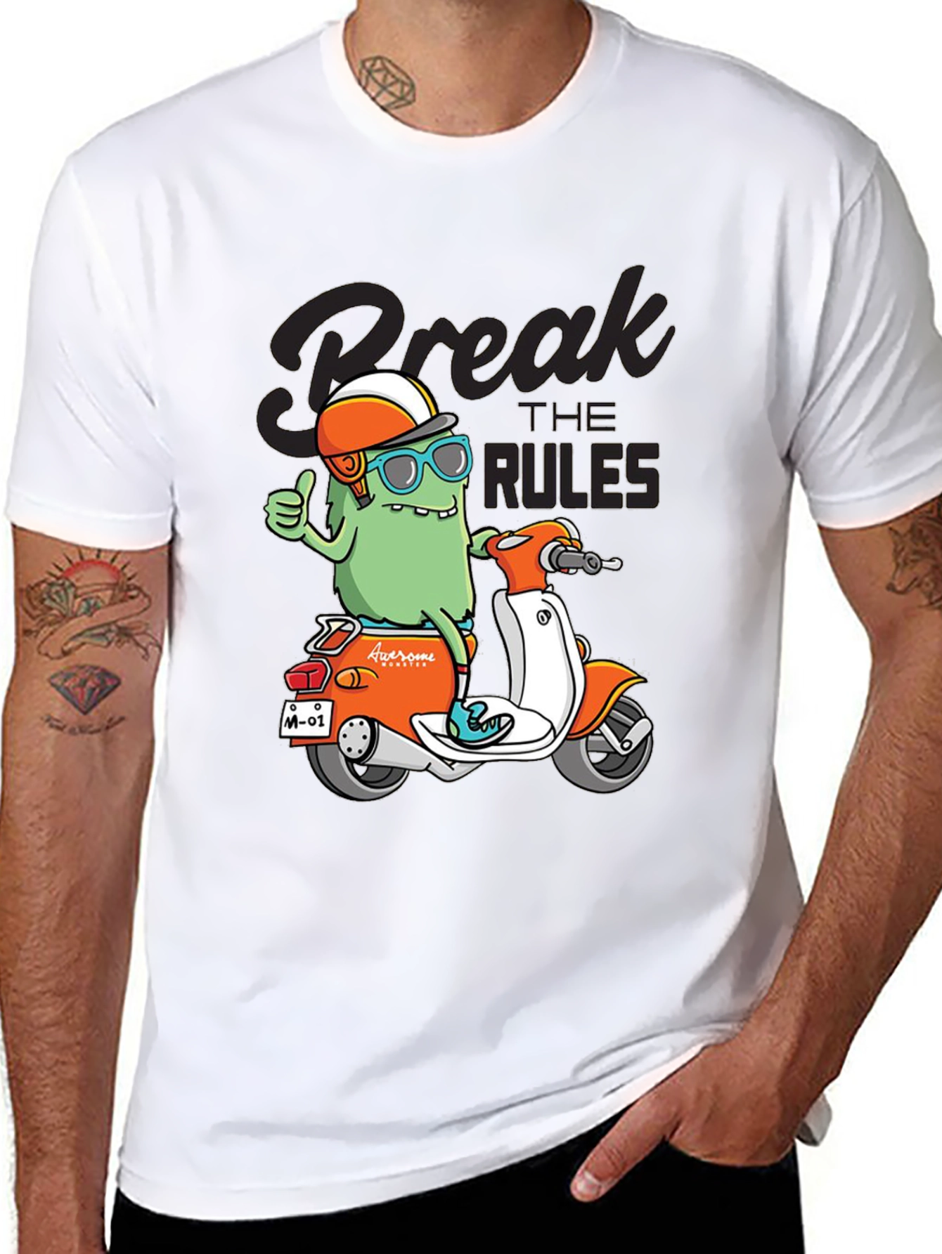 Break the Rules Monster Scooter Graphic Tee