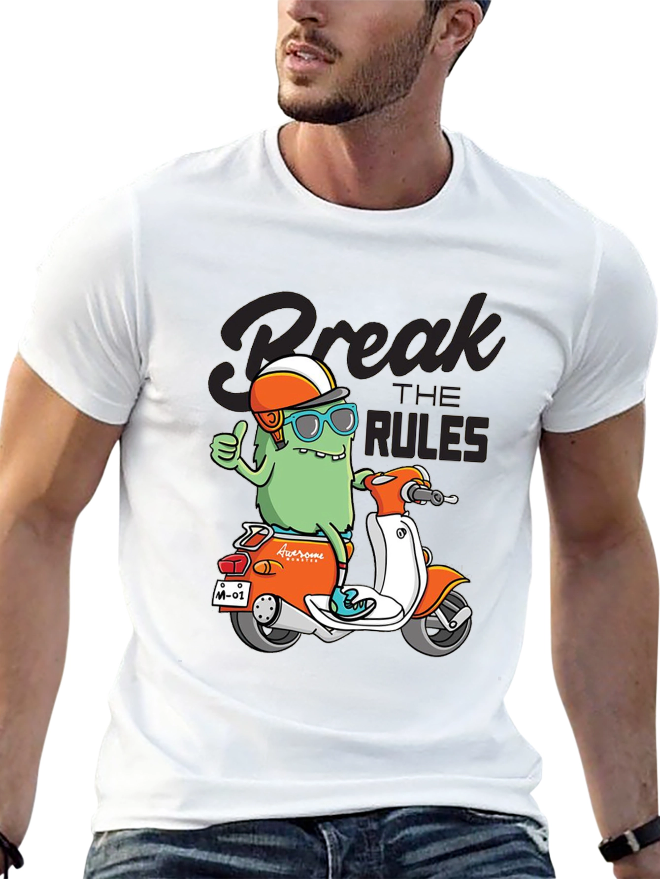 Break the Rules Monster Scooter Graphic Tee