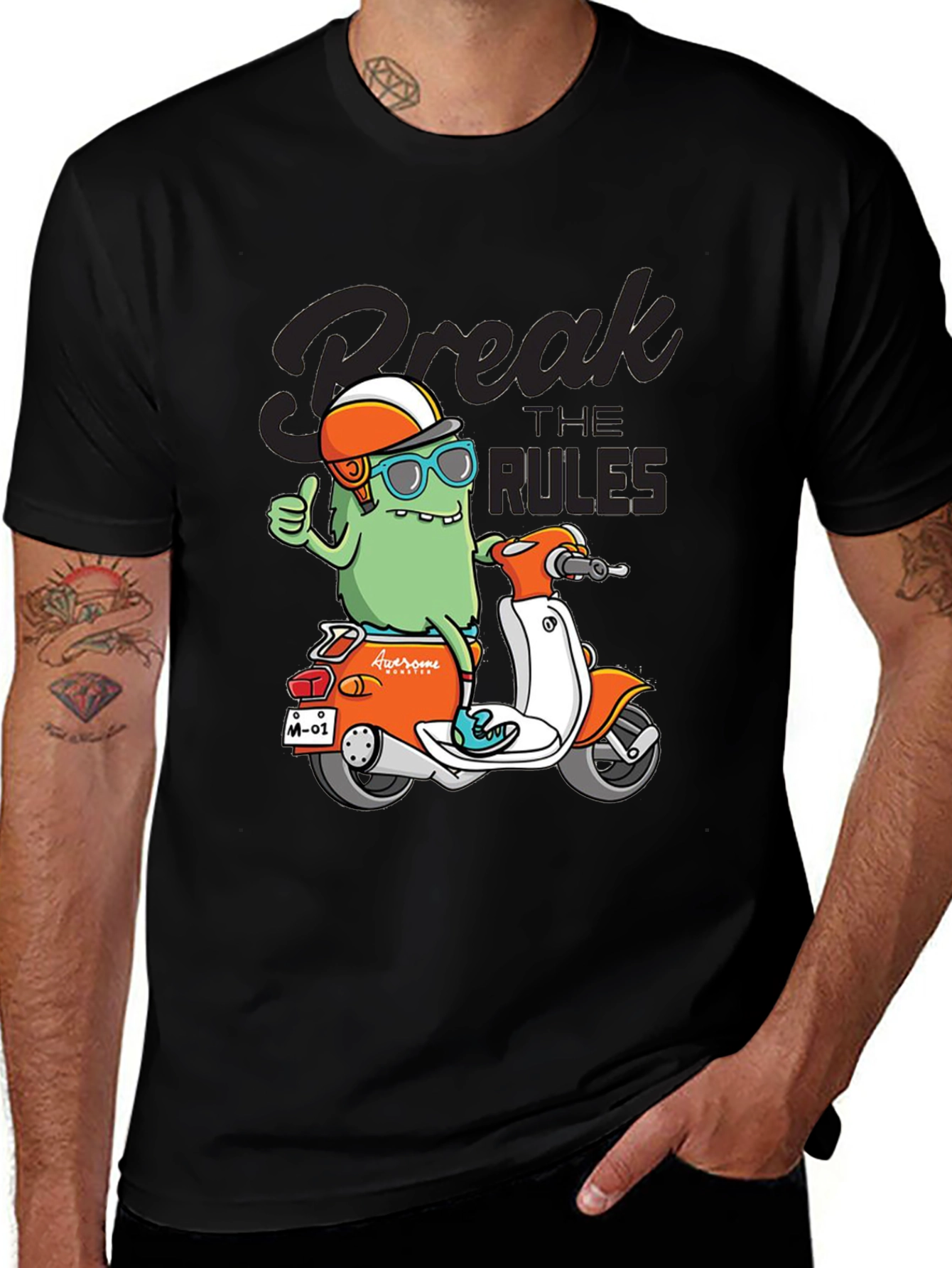 Break the Rules Monster Scooter Graphic Tee