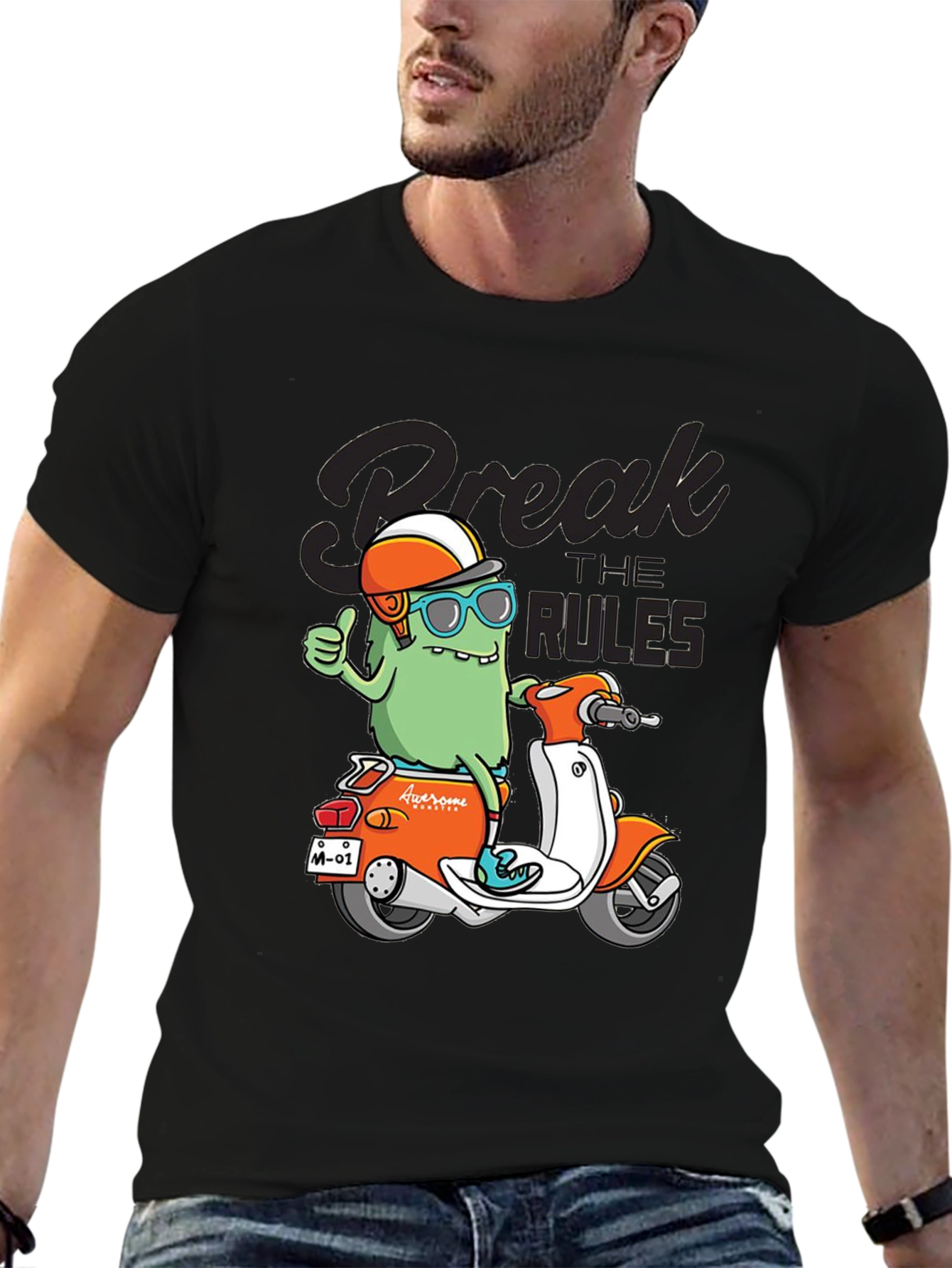 Break the Rules Monster Scooter Graphic Tee