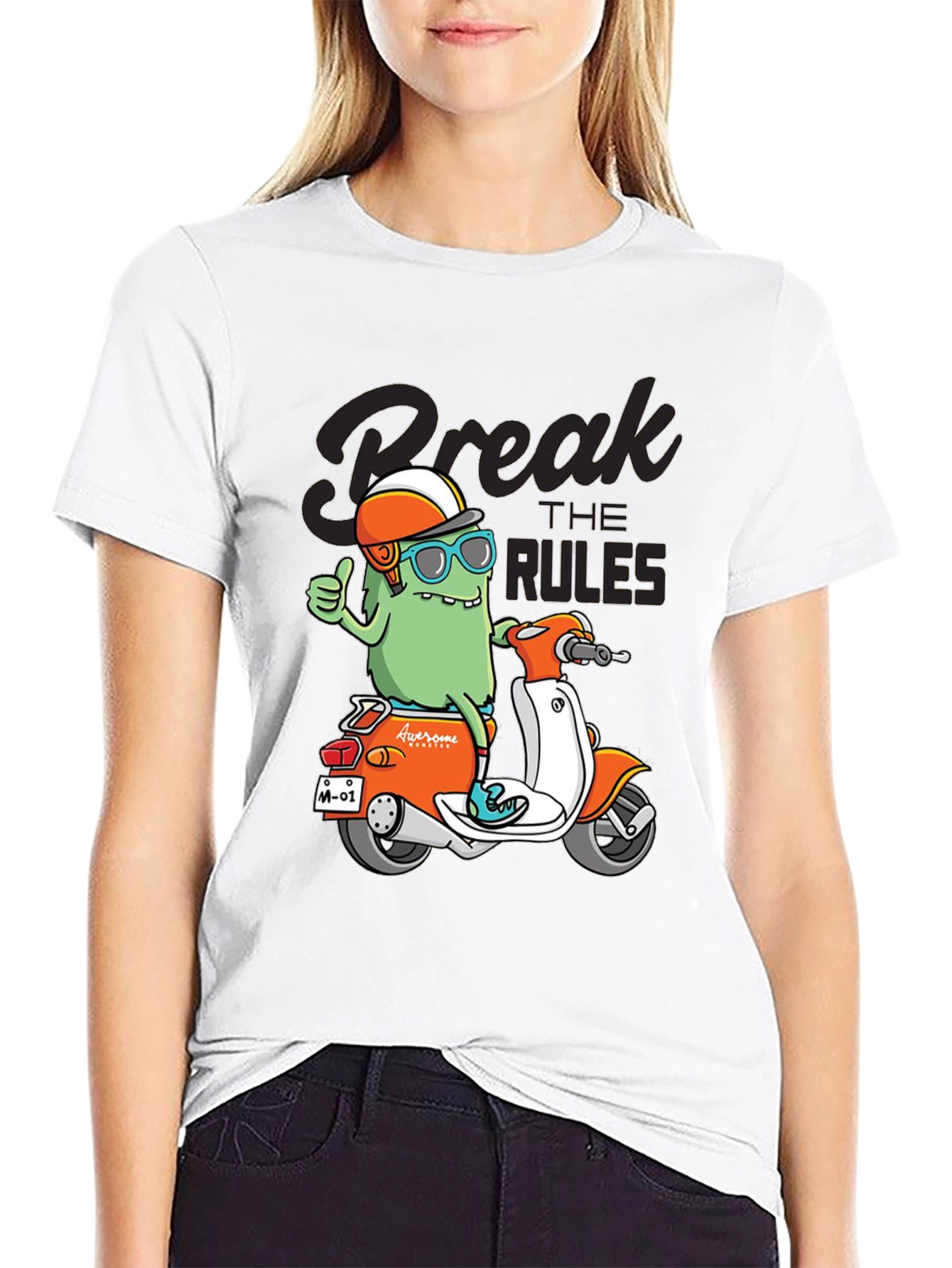 Break the Rules Monster Scooter Graphic Tee