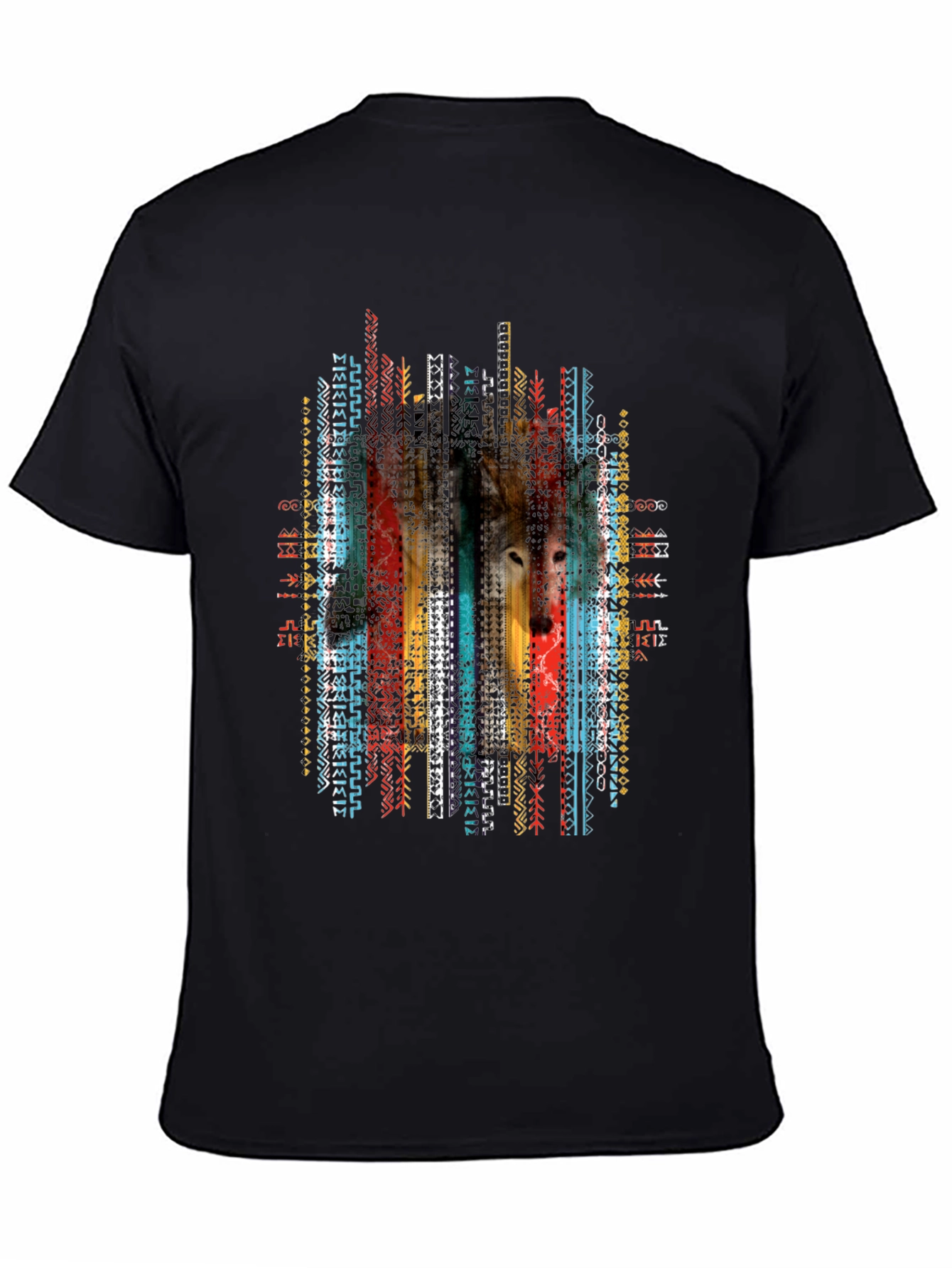 Wolf Aztec Print Tee - Stylish Graphic T-Shirt