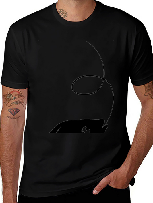 Mens Black Cartoon Mouse Tee