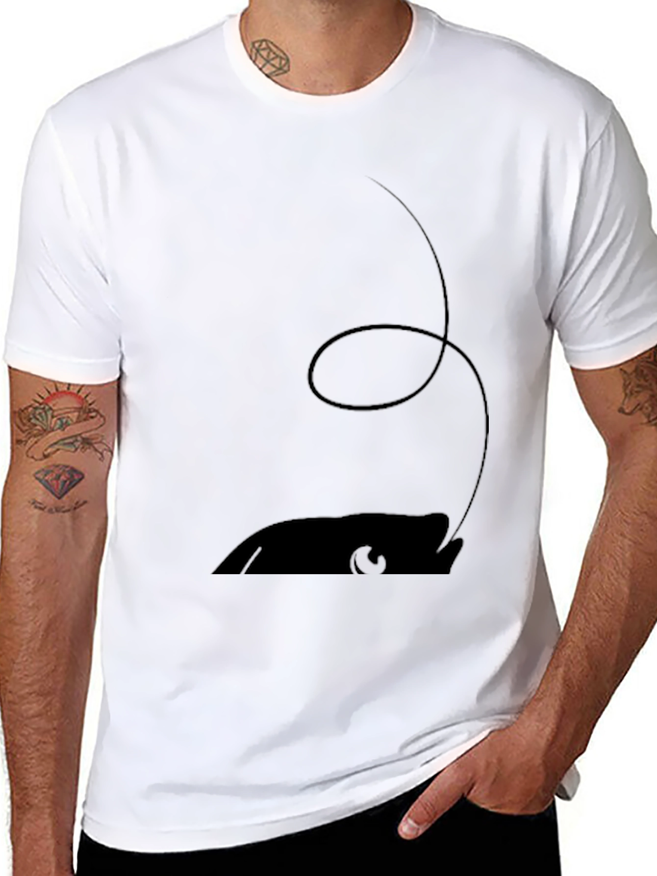 Mens Black Cartoon Mouse Tee
