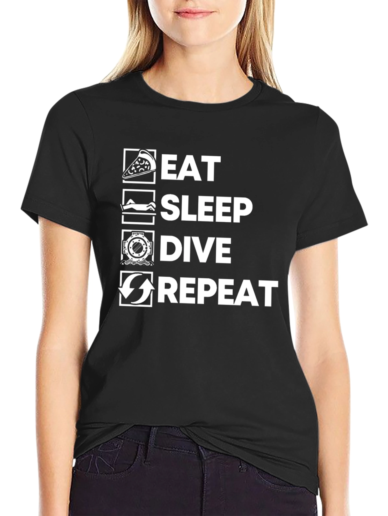 Eat Sleep Dive Repeat Graphic Tee