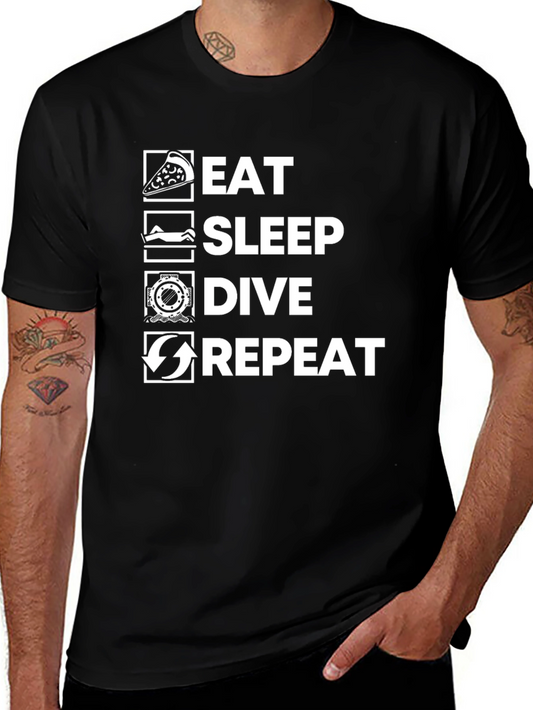 Eat Sleep Dive Repeat Graphic Tee
