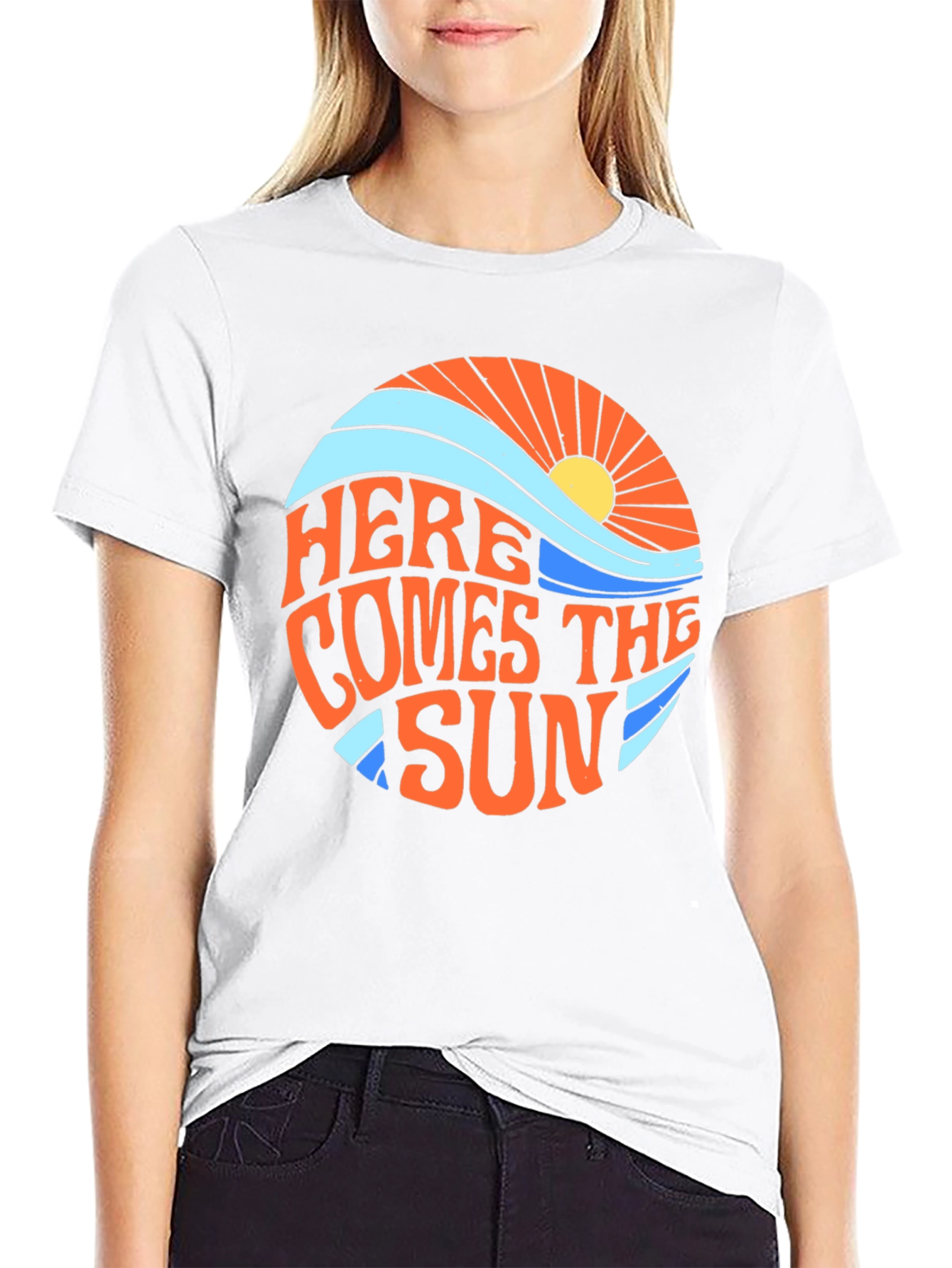 Here Comes The Sun Graphic Black Tee