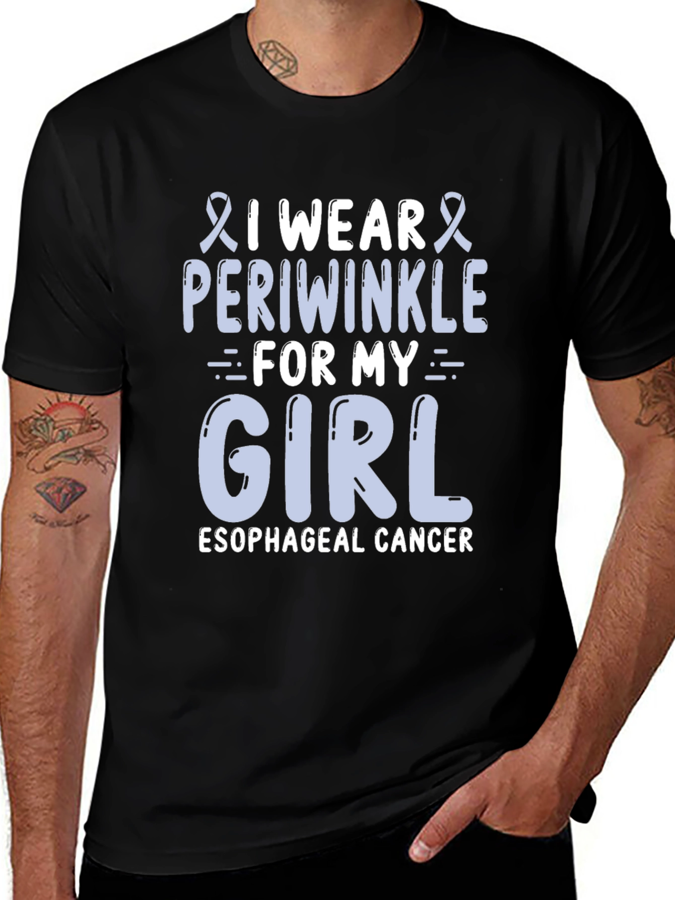 Esophageal Cancer Awareness T-Shirt - Periwinkle Ribbon