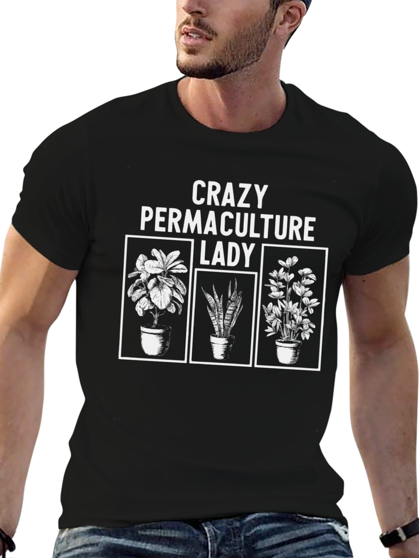 Crazy Permaculture Lady Black T-Shirt