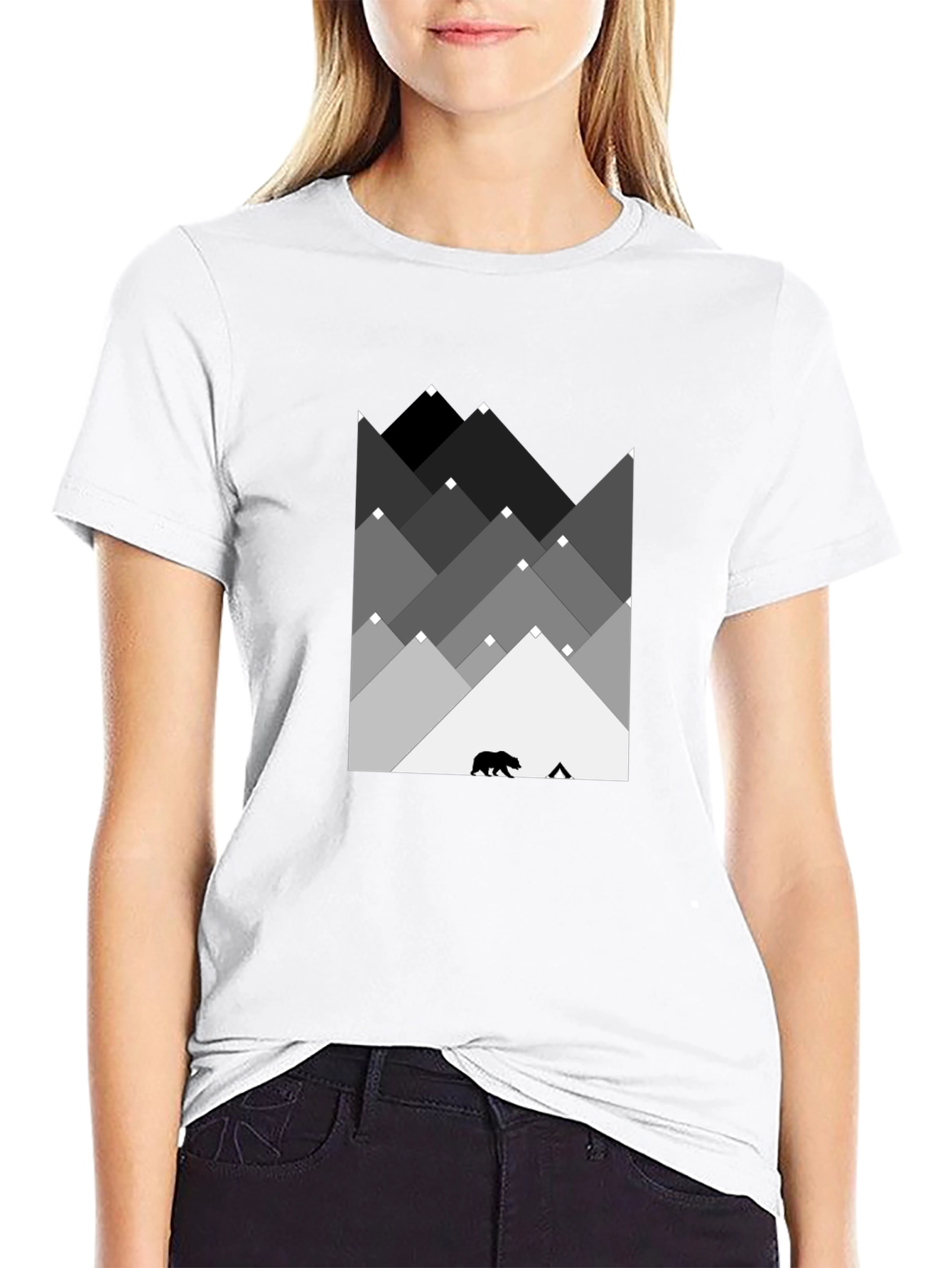 Mountain Bear Graphic Tee - Black