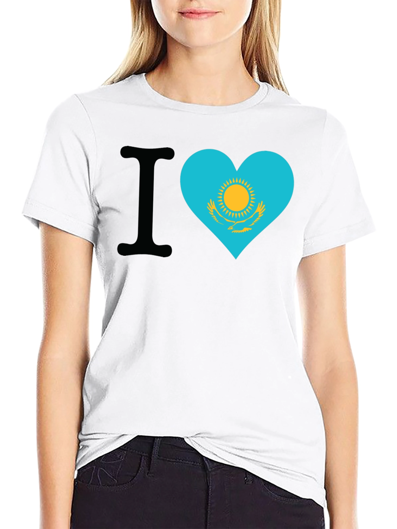 I Heart Kazakhstan Flag T-Shirt