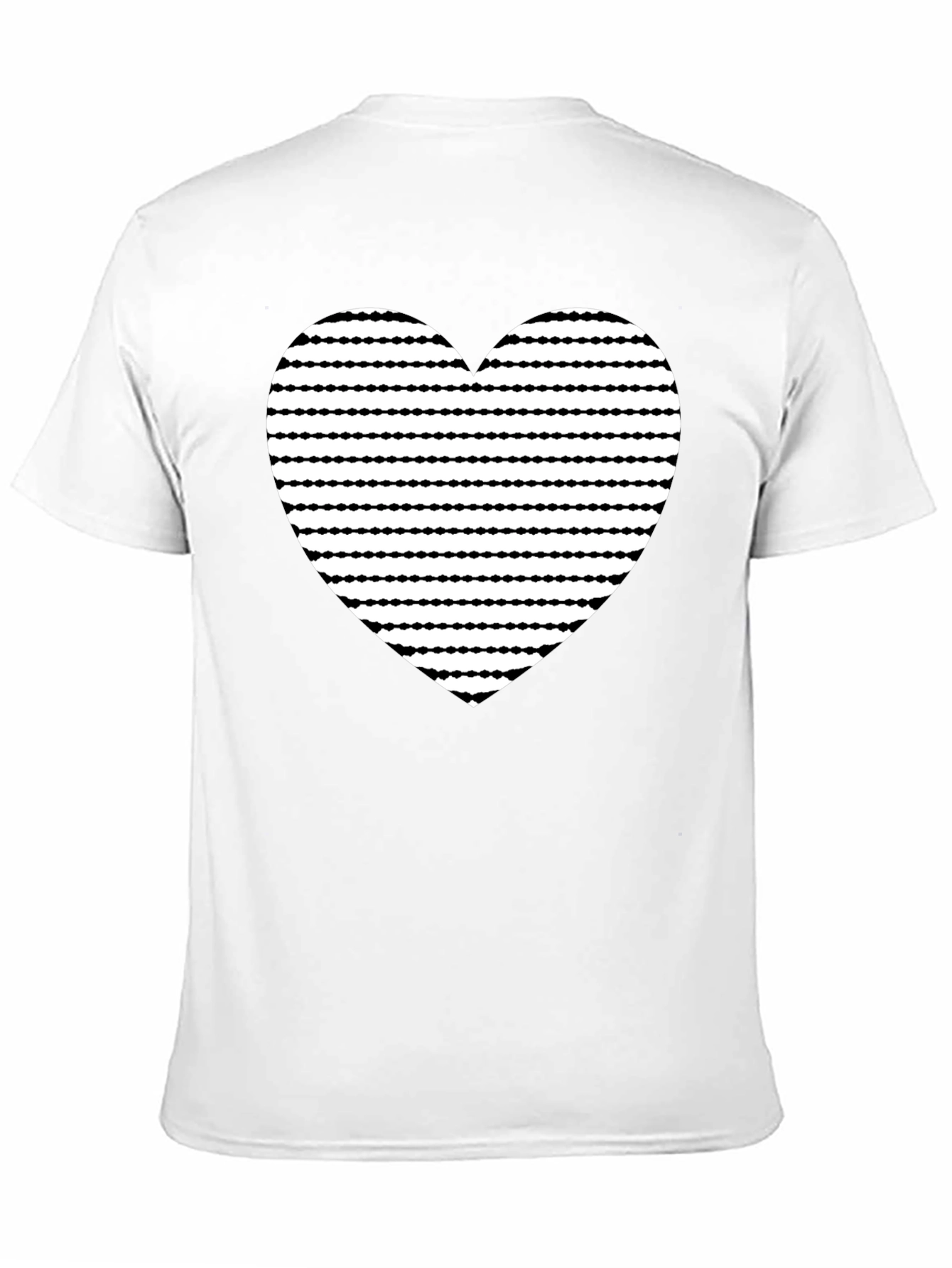 Heart Stripe Graphic Black T-Shirt