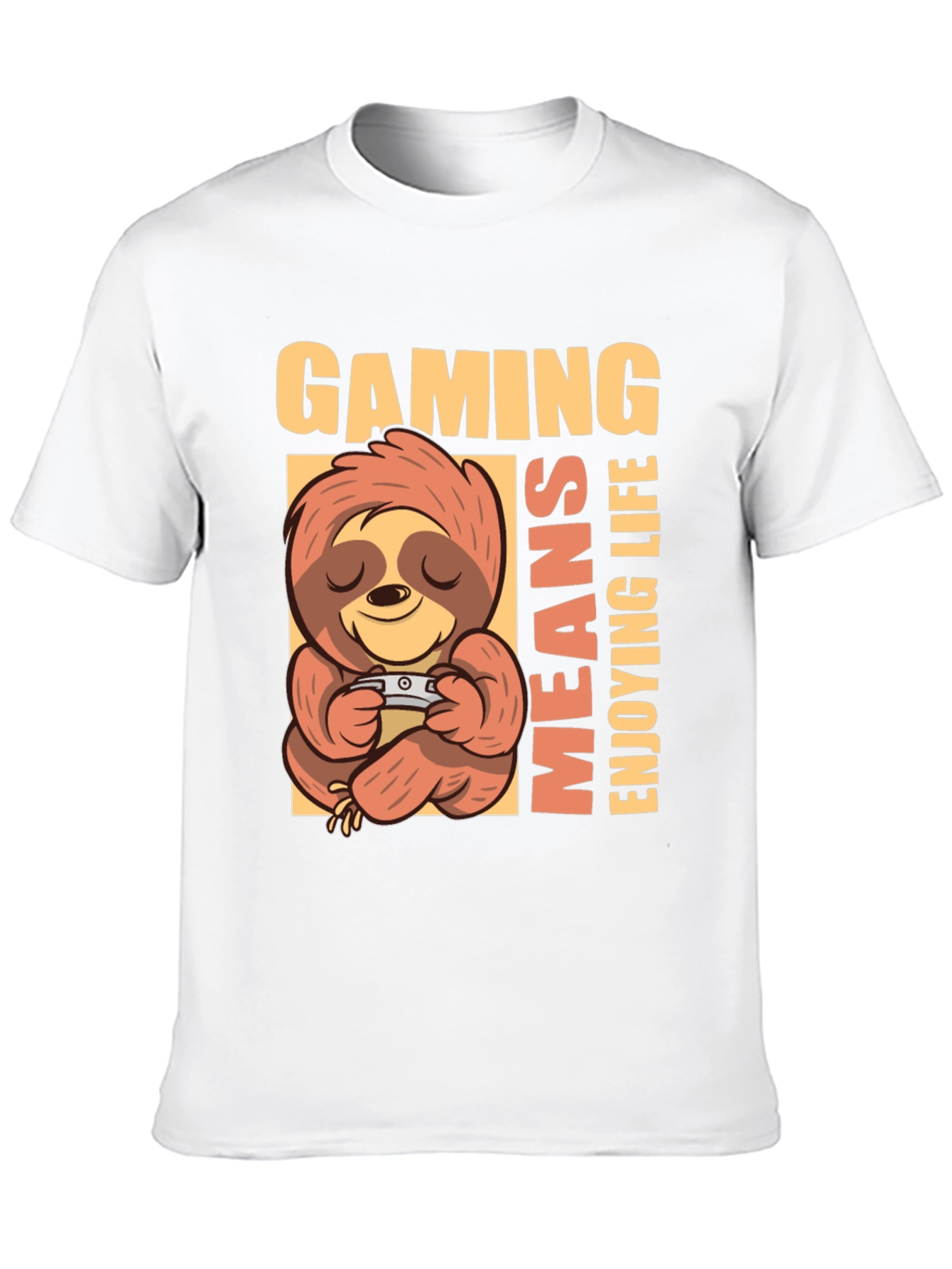 Gaming Sloth Graphic Tee - Enjoying Life T-Shirt