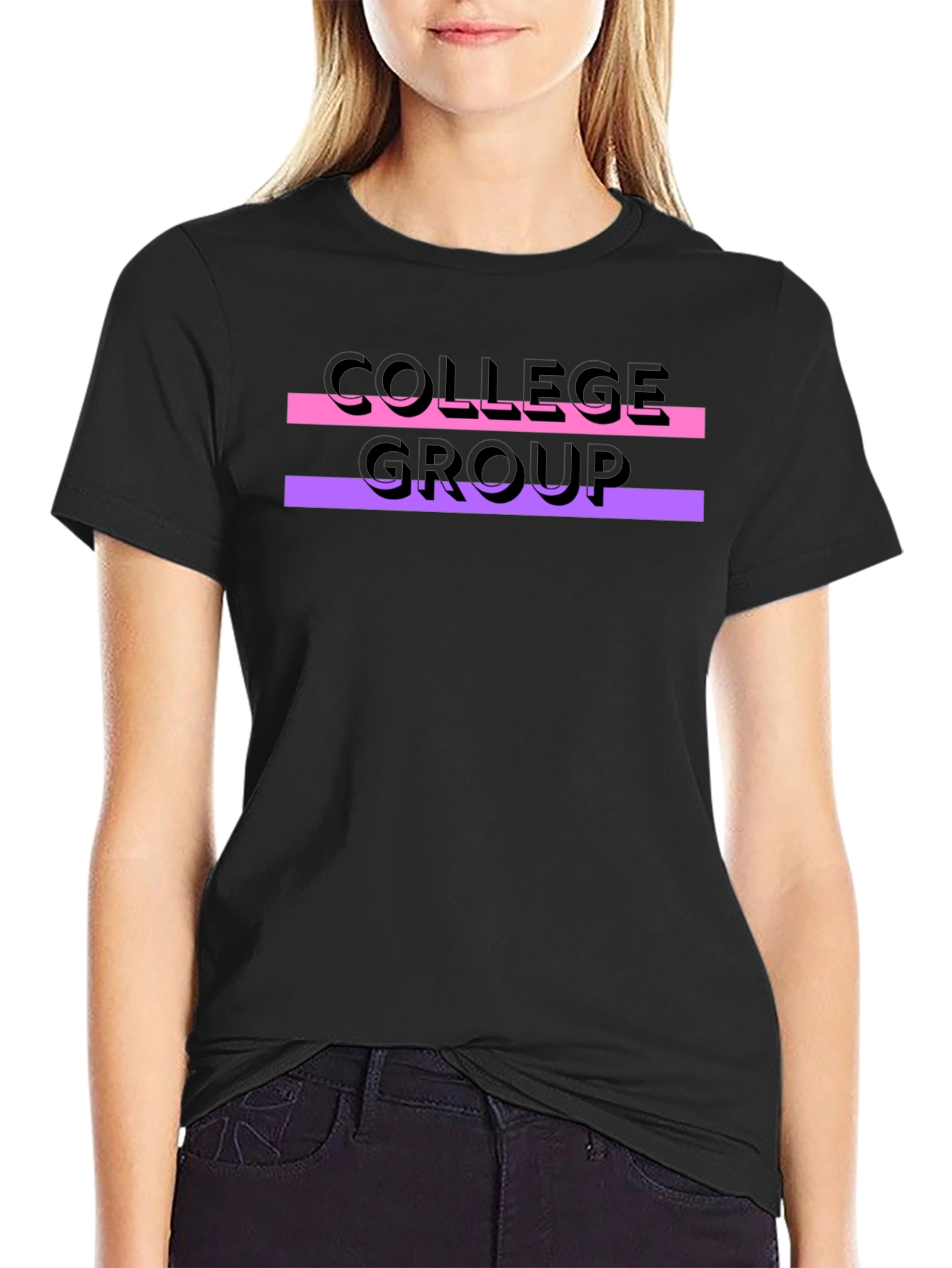 College Group Graphic Tee - Black Unisex T-Shirt