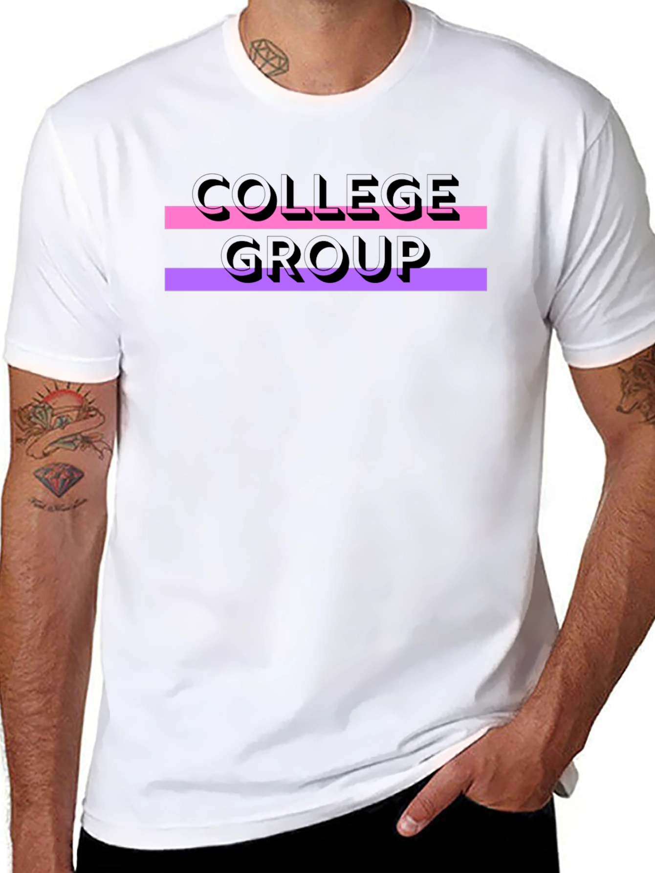 College Group Graphic Tee - Black Unisex T-Shirt