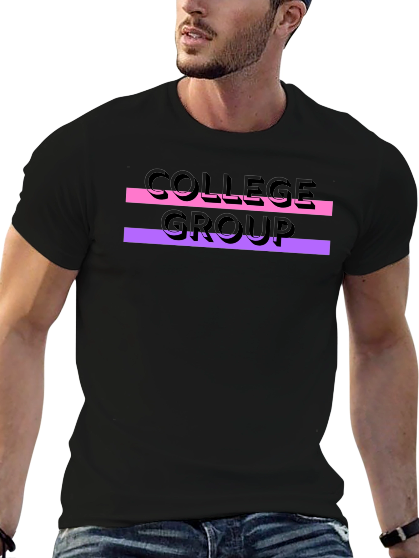 College Group Graphic Tee - Black Unisex T-Shirt