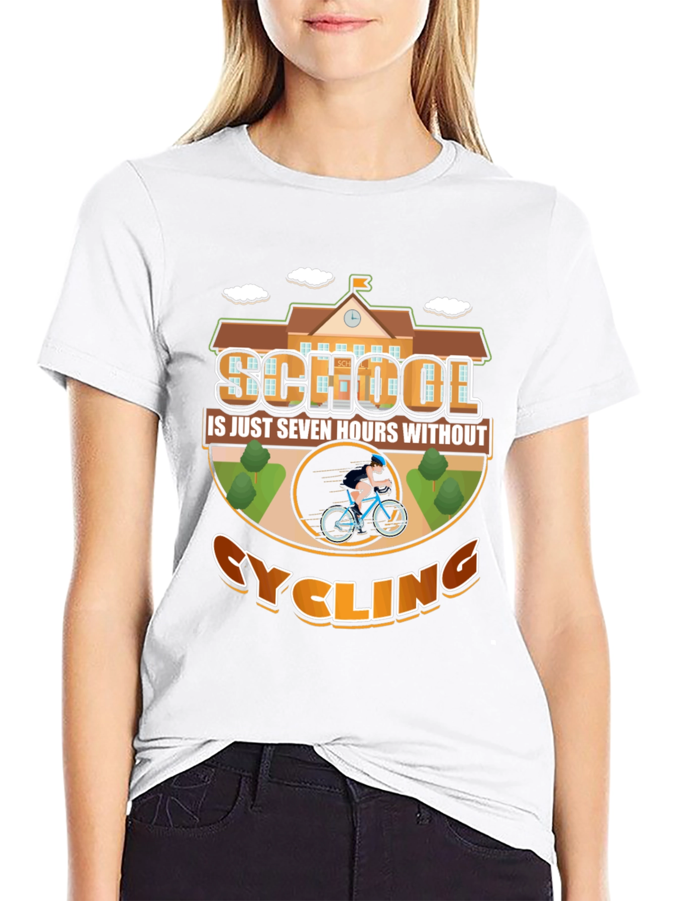 Cycling School T-Shirt: Seven Hours Without Cycling