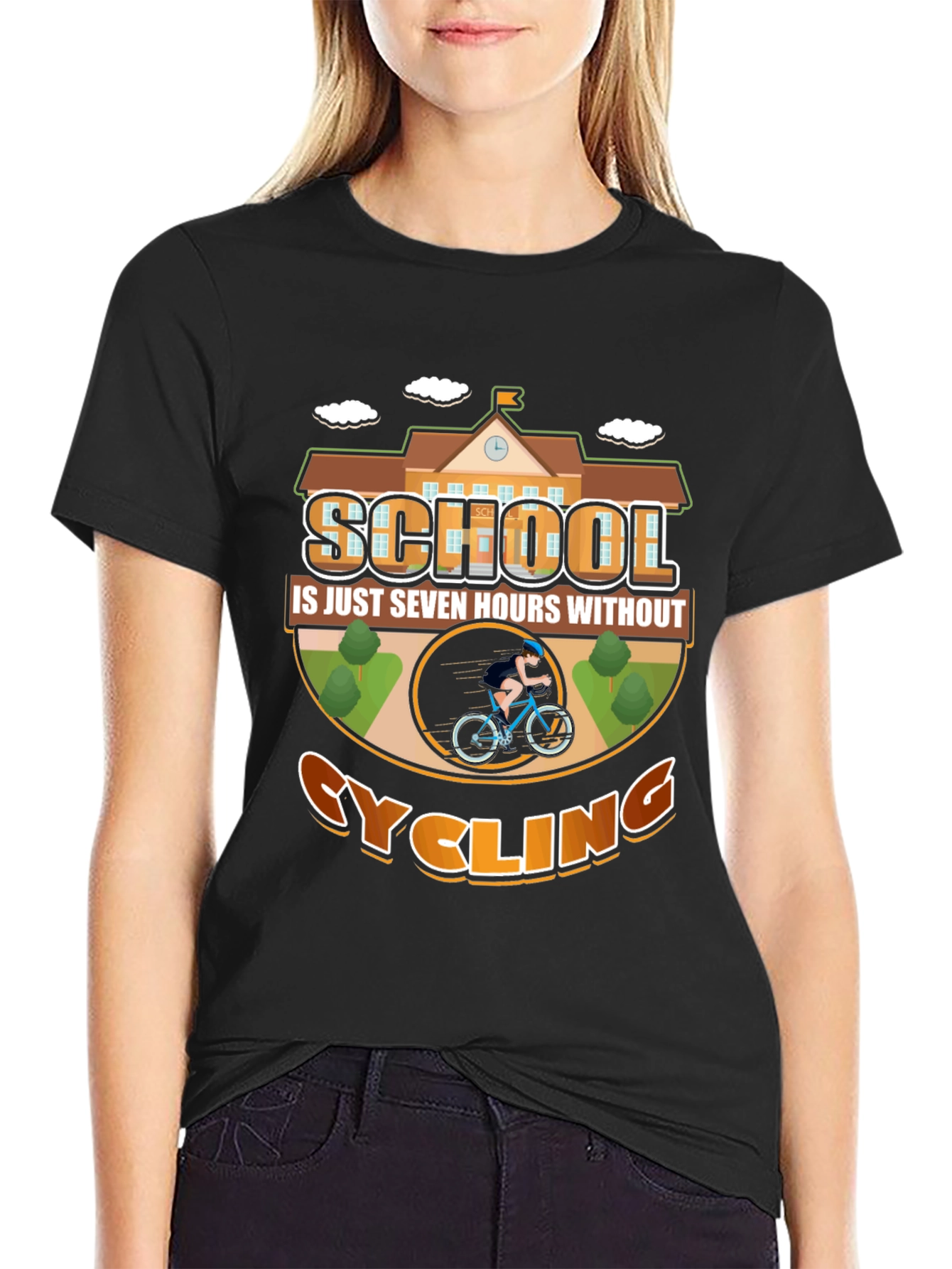 Cycling School T-Shirt: Seven Hours Without Cycling