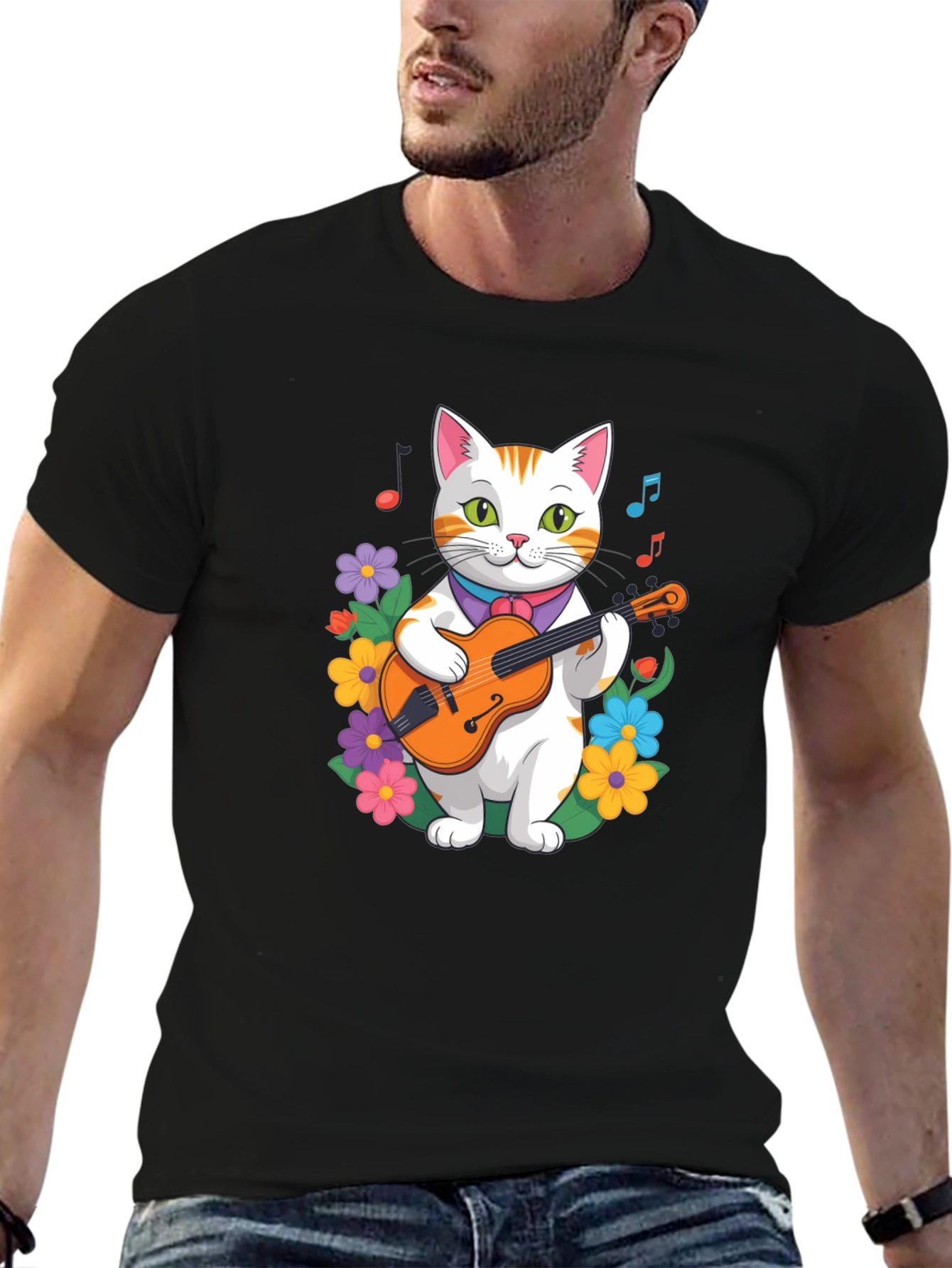 Cat Playing Guitar T-Shirt