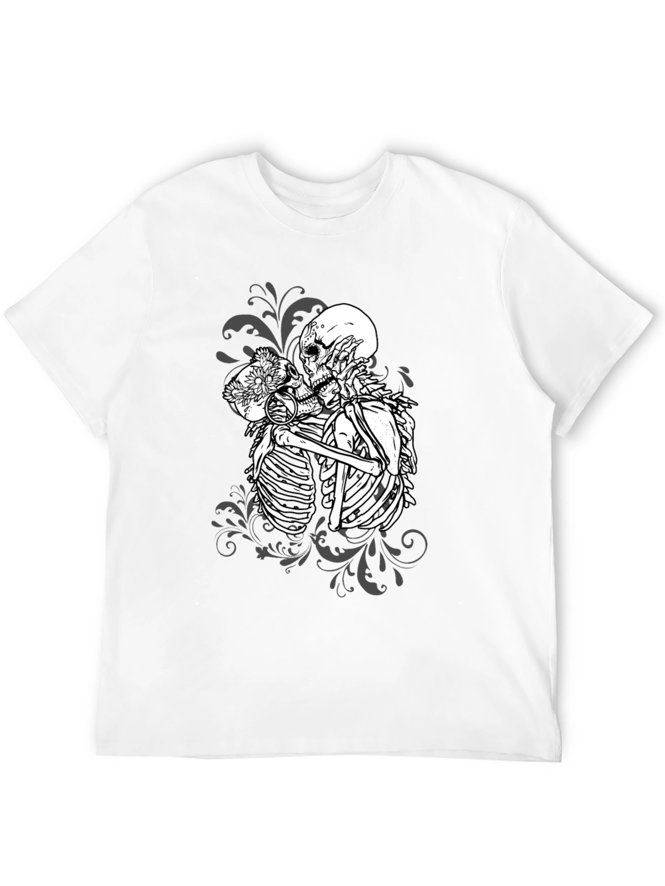 Kissing Skeletons Graphic Tee - Gothic Romance T-Shirt