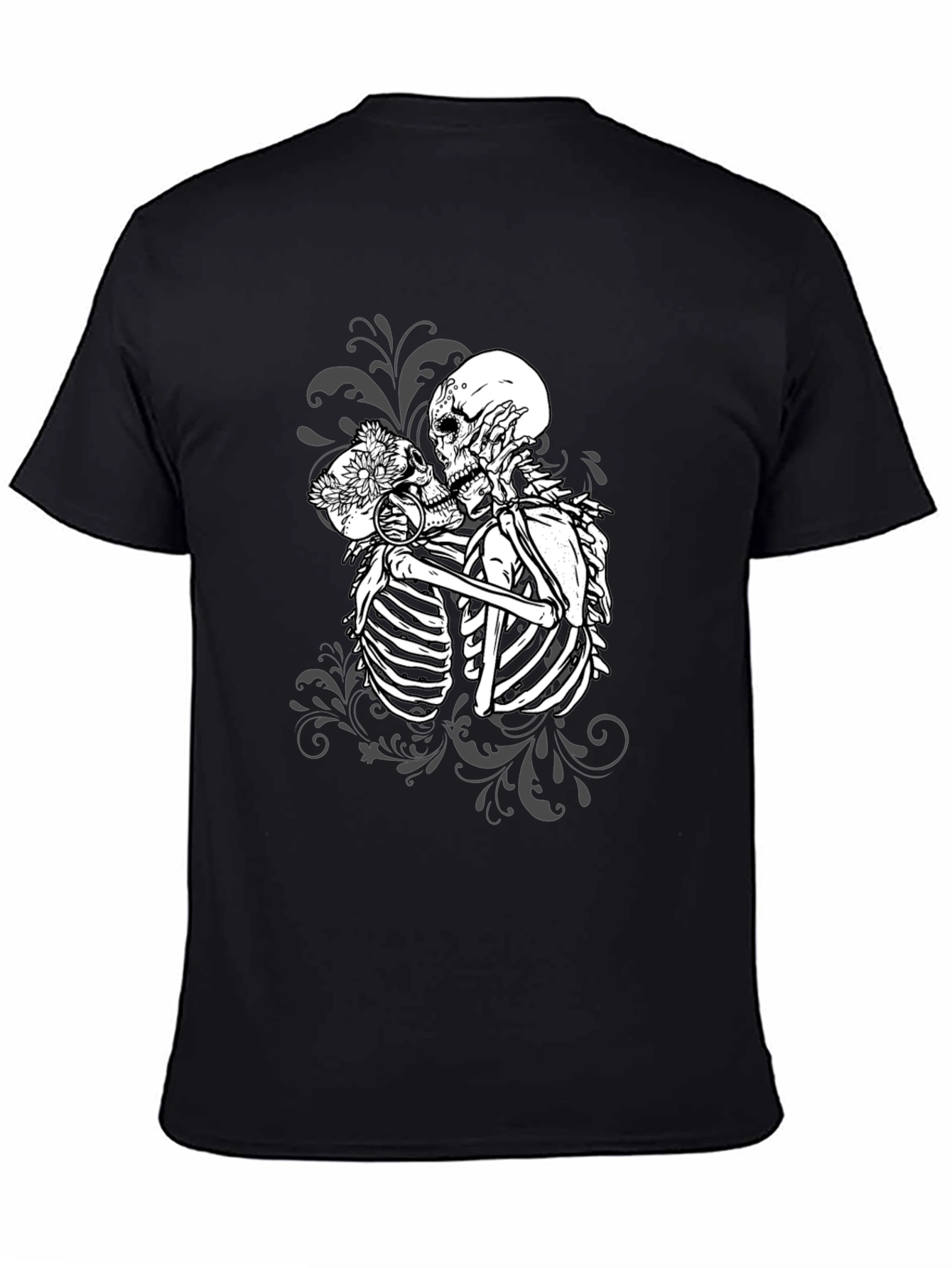 Kissing Skeletons Graphic Tee - Gothic Romance T-Shirt