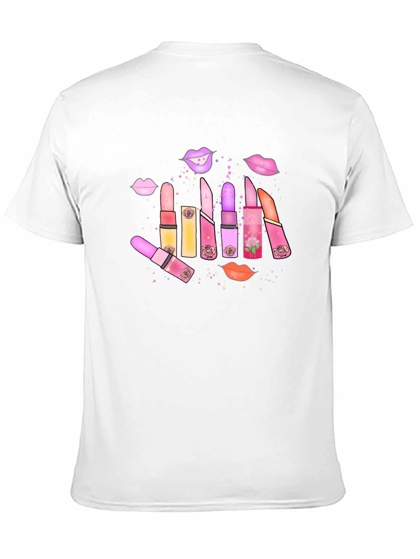 Lipstick & Lips Graphic Black T-Shirt