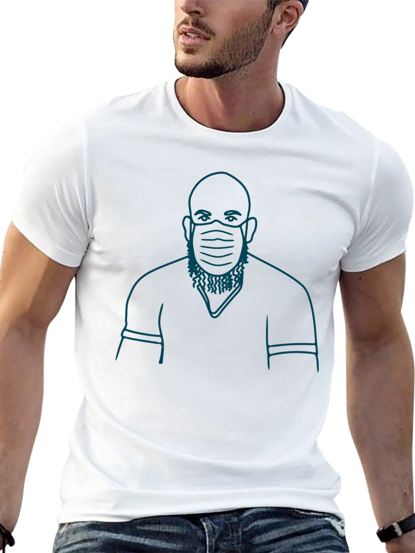 Masked Man Graphic T-Shirt - Black