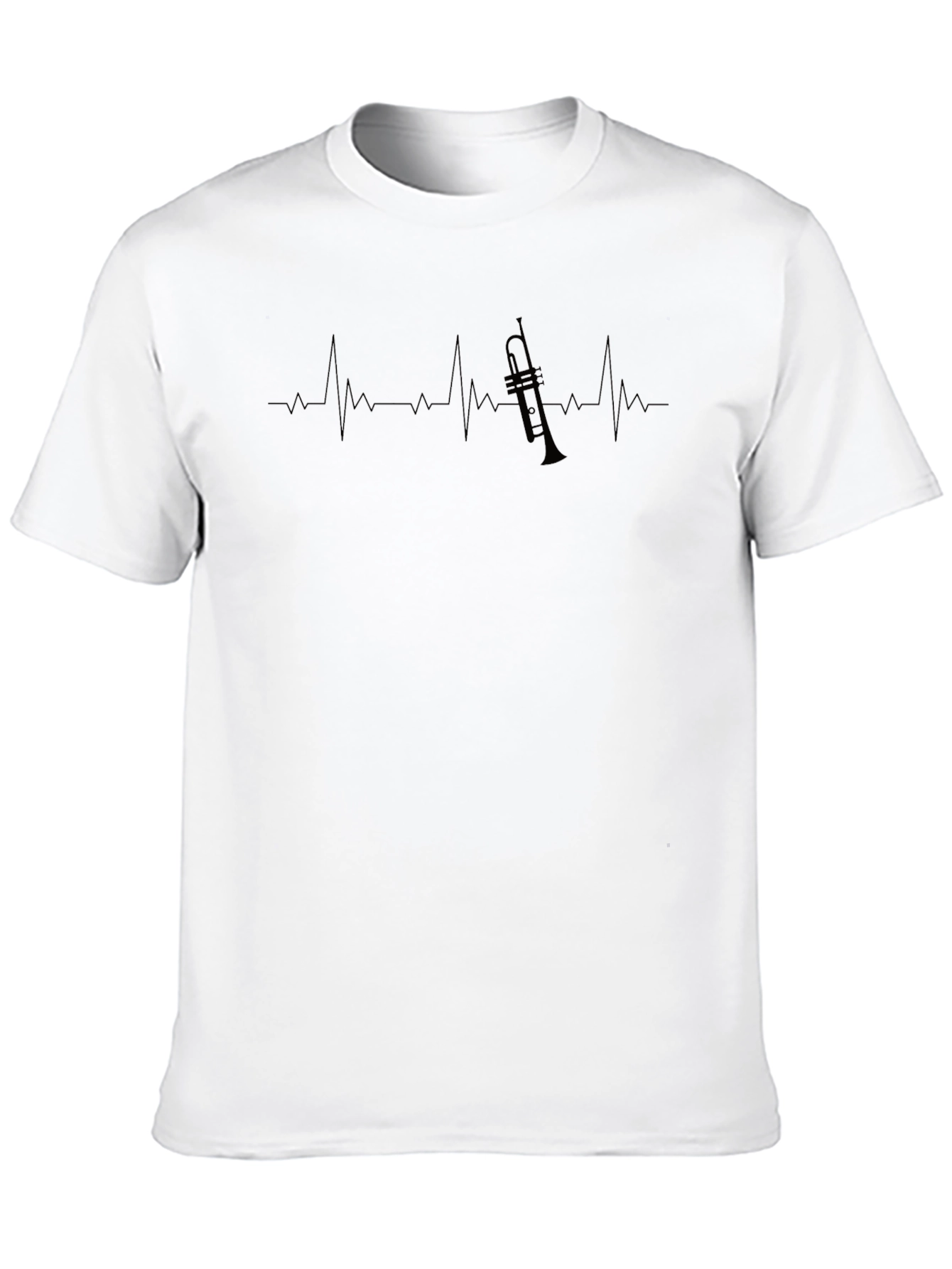 Trumpet Heartbeat Graphic T-Shirt - Music Lover Tee