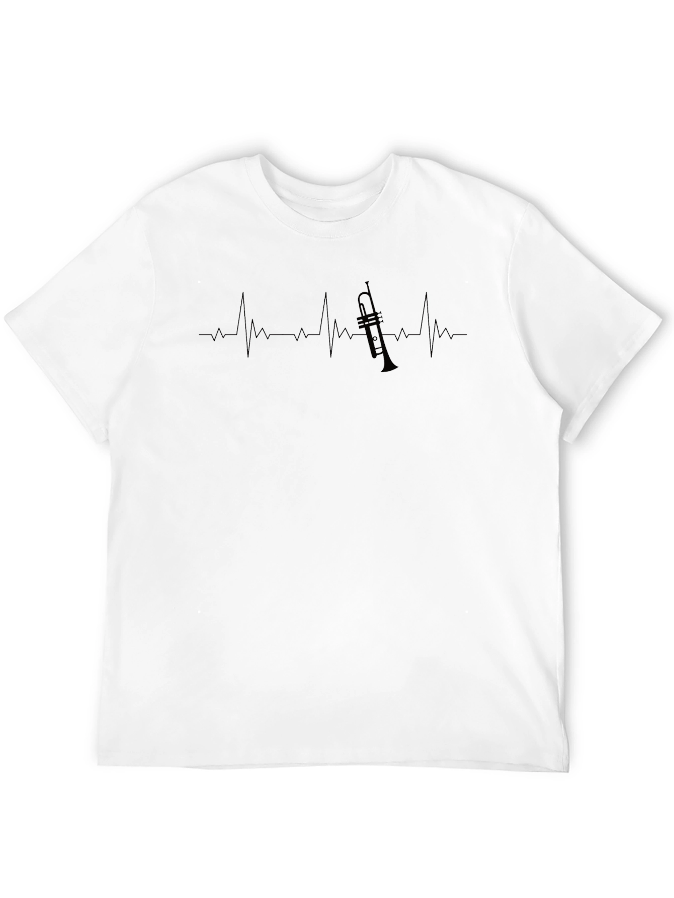 Trumpet Heartbeat Graphic T-Shirt - Music Lover Tee
