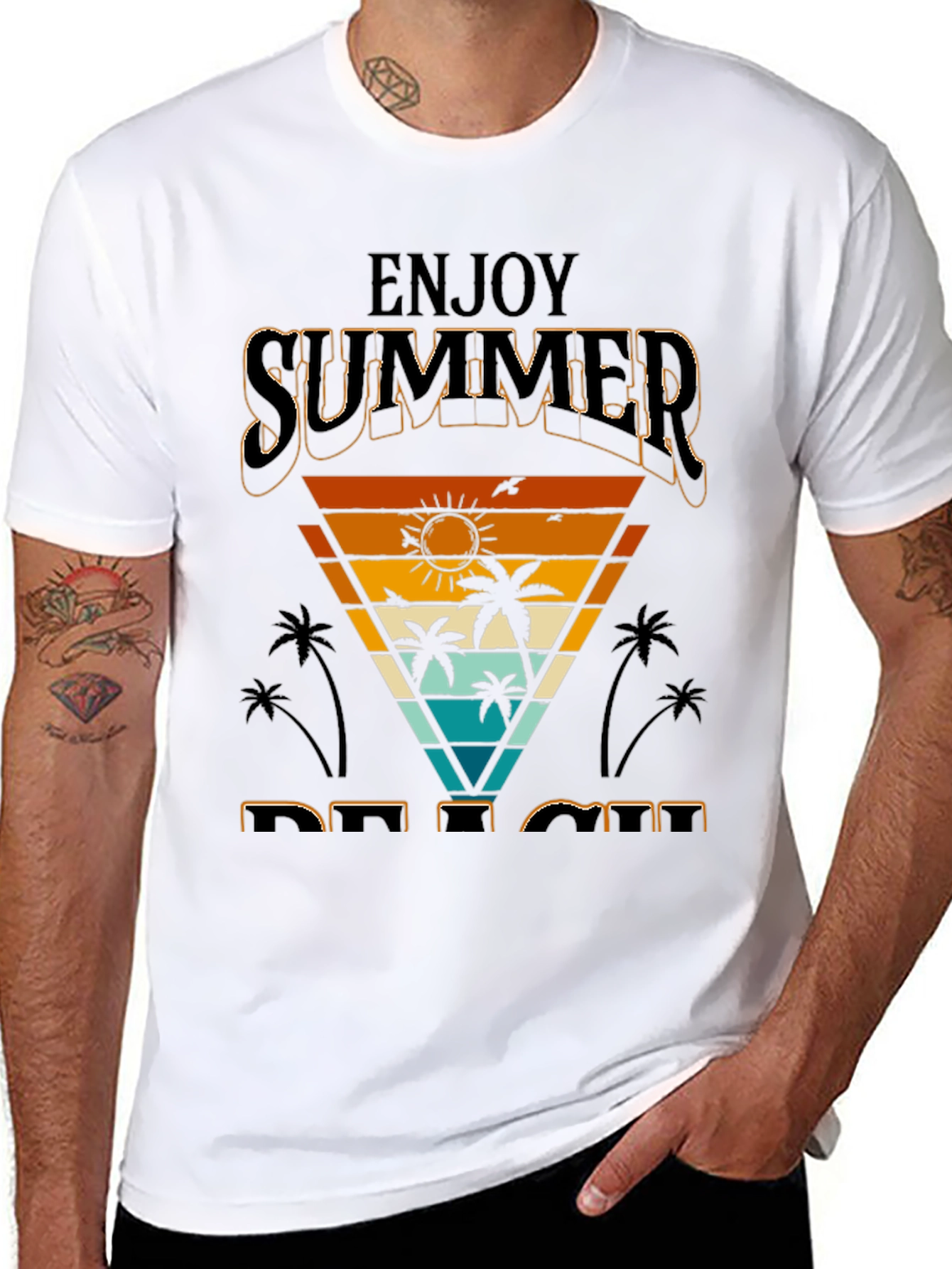 Enjoy Summer Beach Retro Graphic Tee