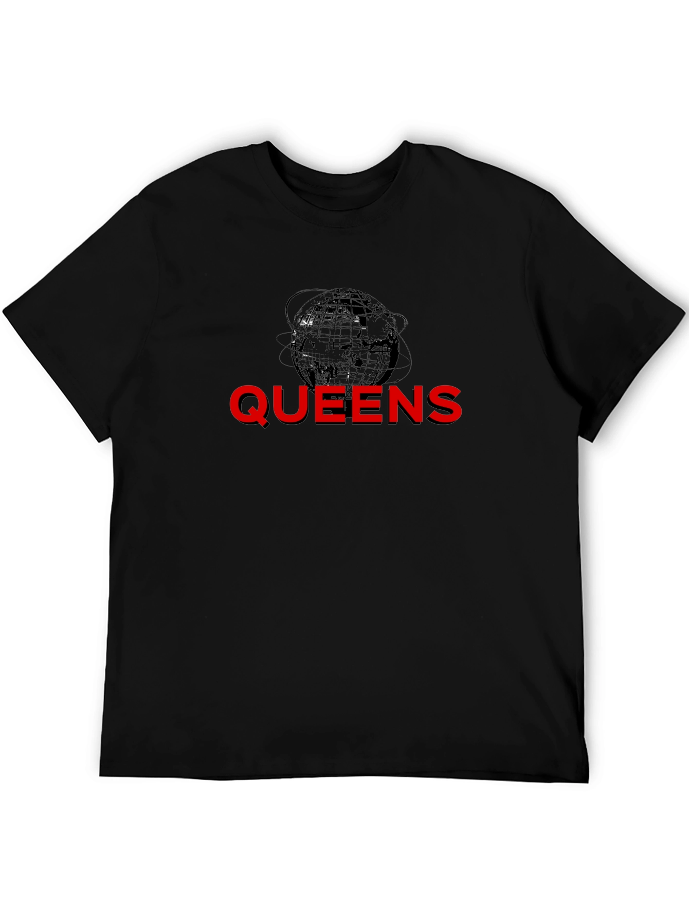 Queens Globe Graphic T-Shirt - Black
