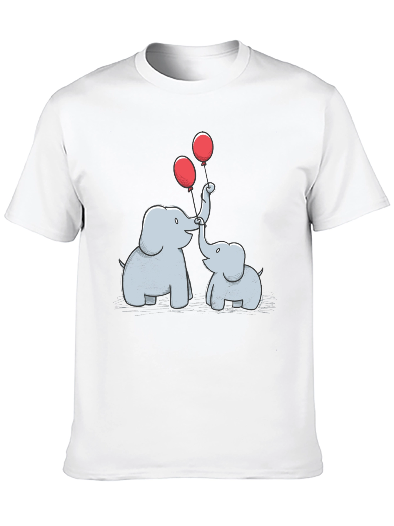 Elephant & Balloons Graphic Black T-Shirt