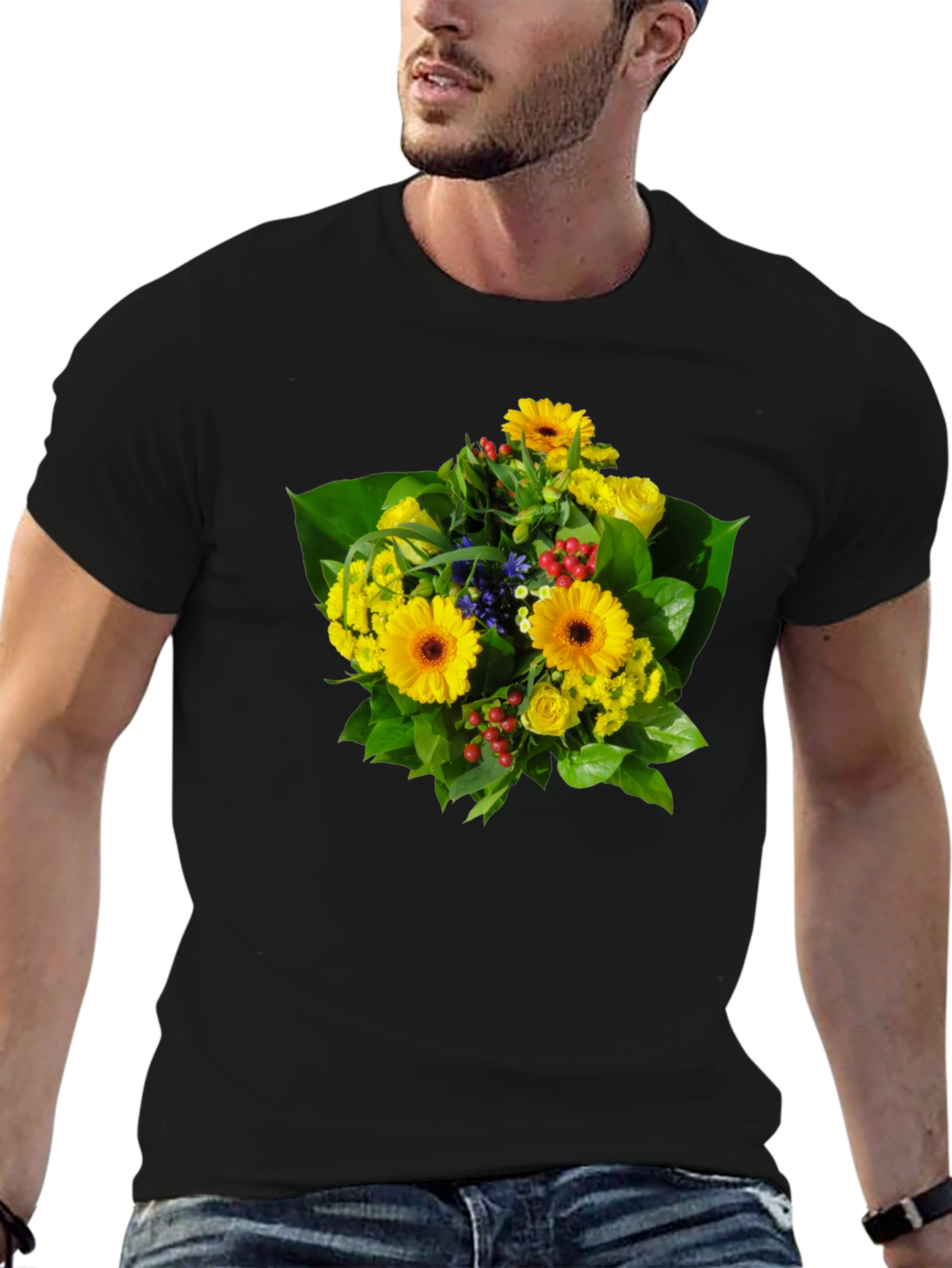 Floral Bouquet Graphic Tee - Vibrant & Stylish