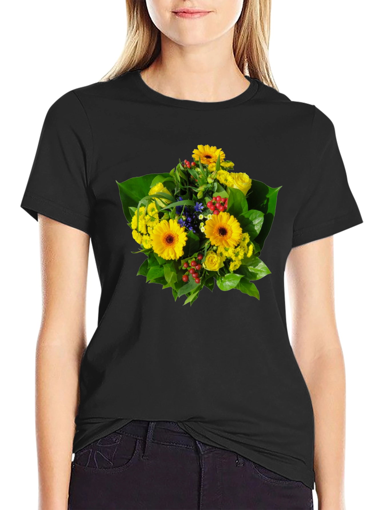 Floral Bouquet Graphic Tee - Vibrant & Stylish