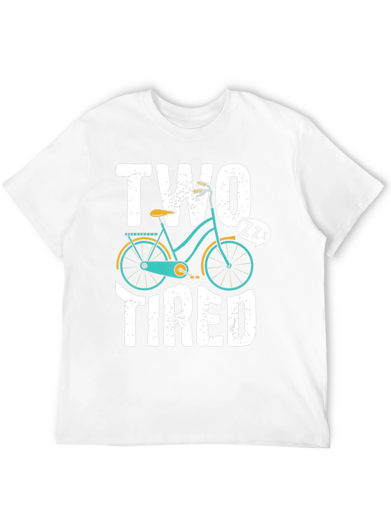 Two Tired Funny Bicycle Graphic T-Shirt