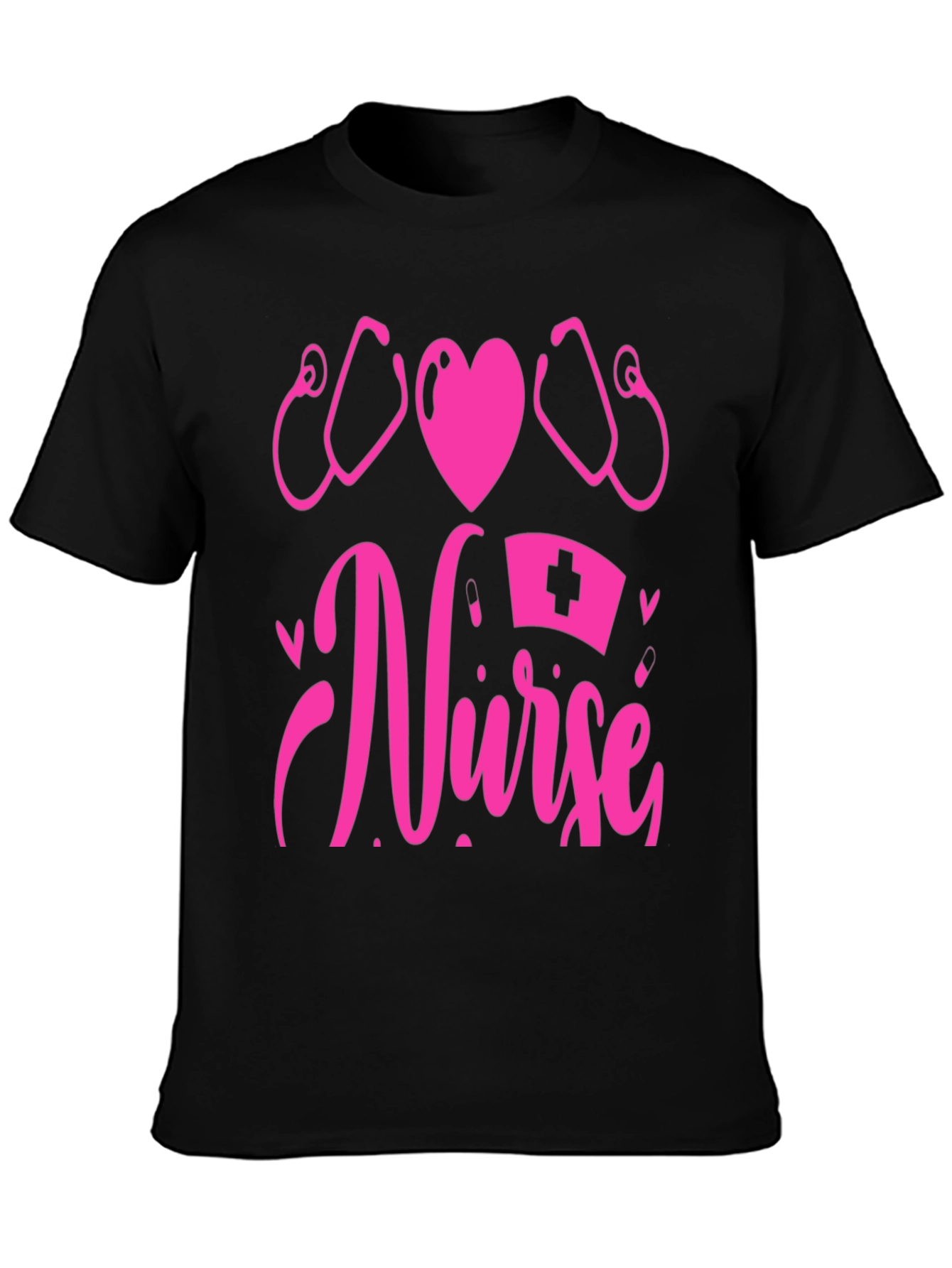 Nurse Graphic T-Shirt - Heart & Stethoscope