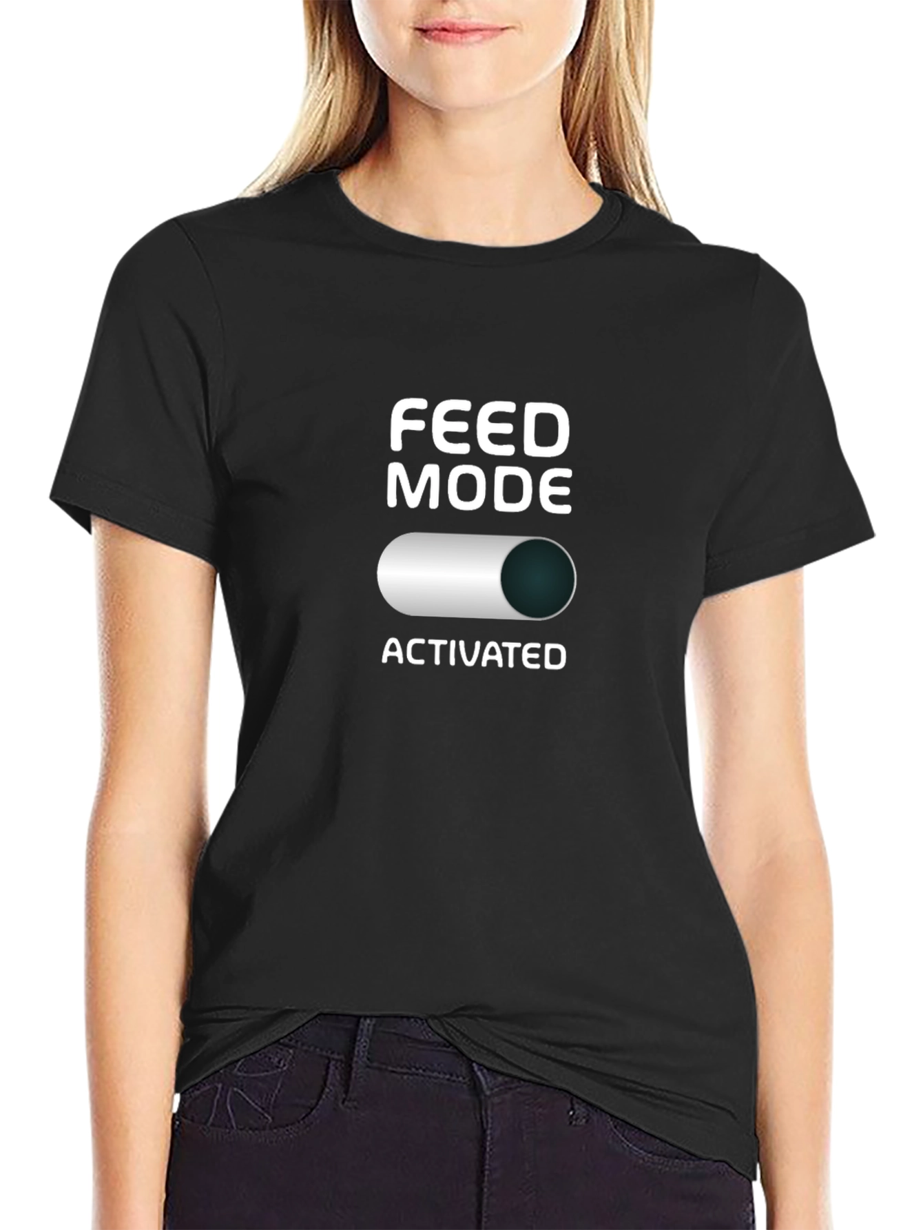 Feed Mode Activated Black T-Shirt