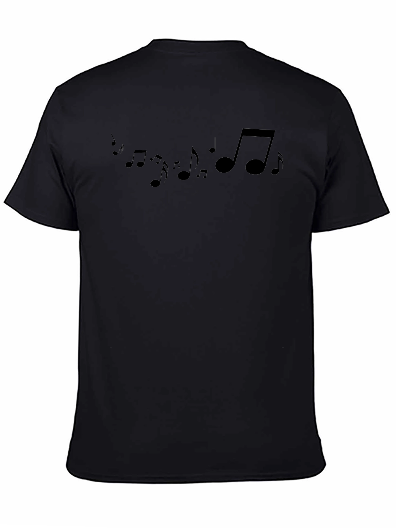Musical Notes Graphic Black T-Shirt