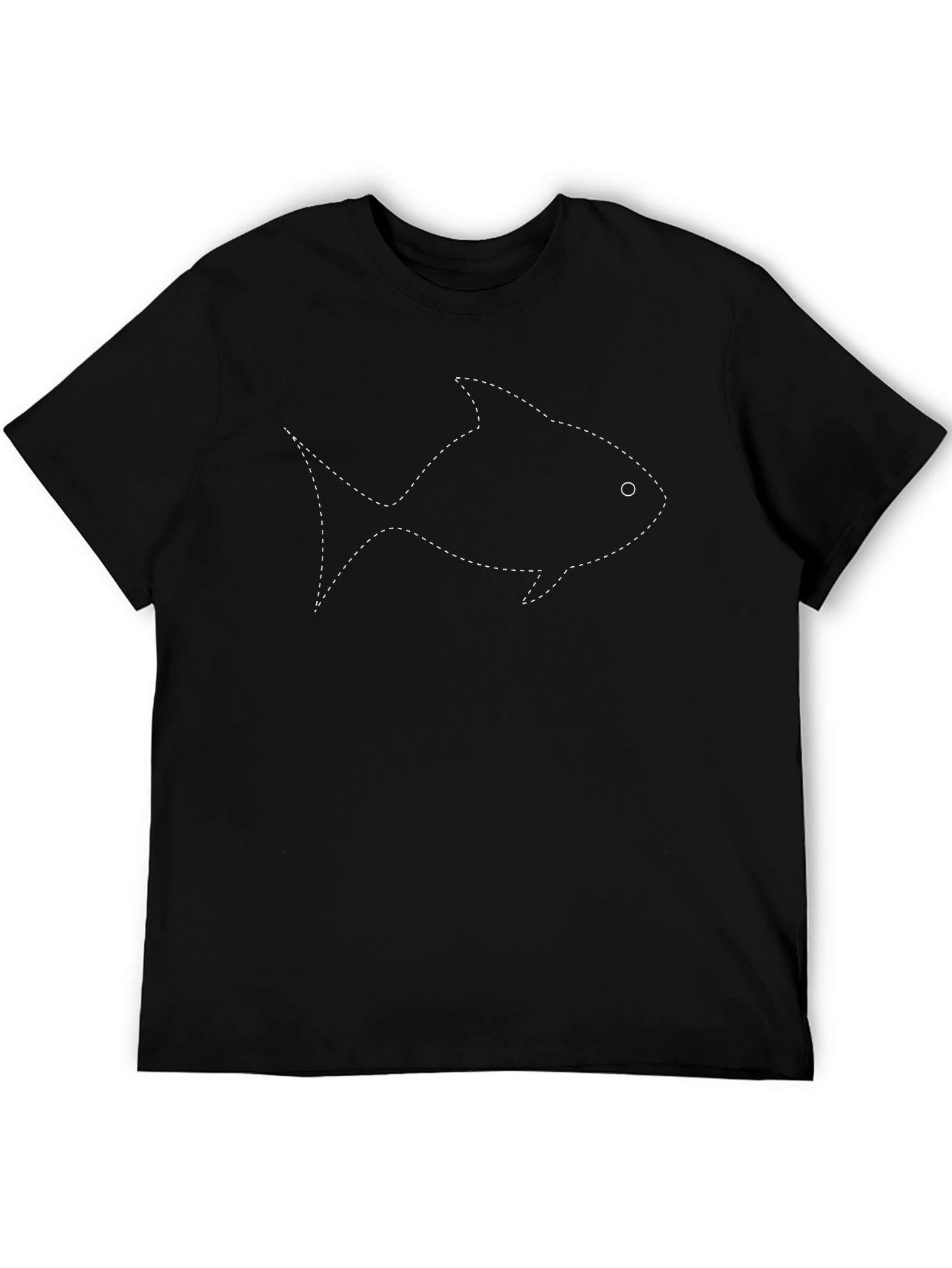 Fish Outline Tee - Modern Style Black T-Shirt