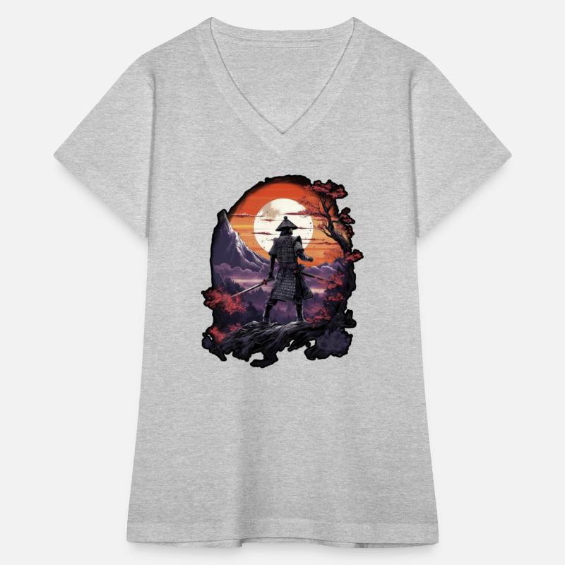 Chinese Warrior emerging from sunset, vector