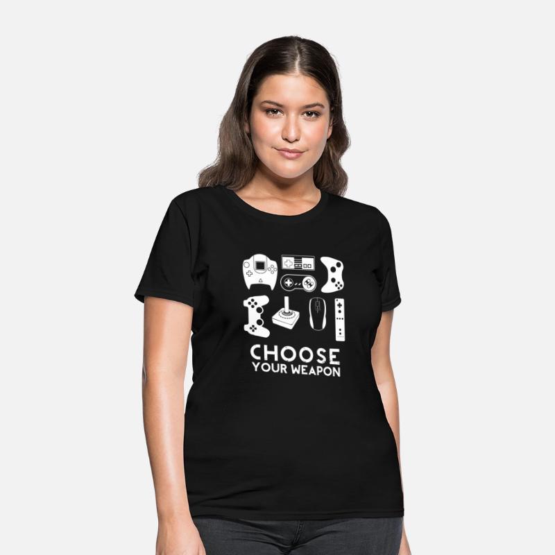 Choose your weapon gamer video game controller tee