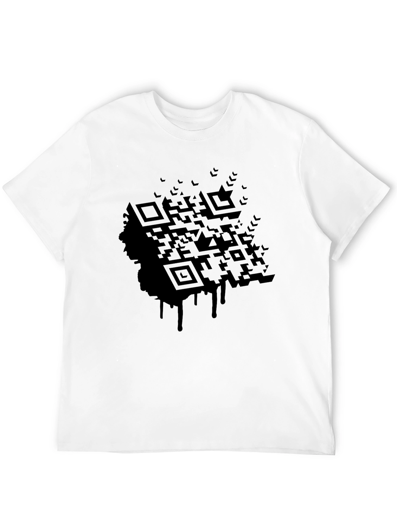 Black QR Code Drip Graphic Tee