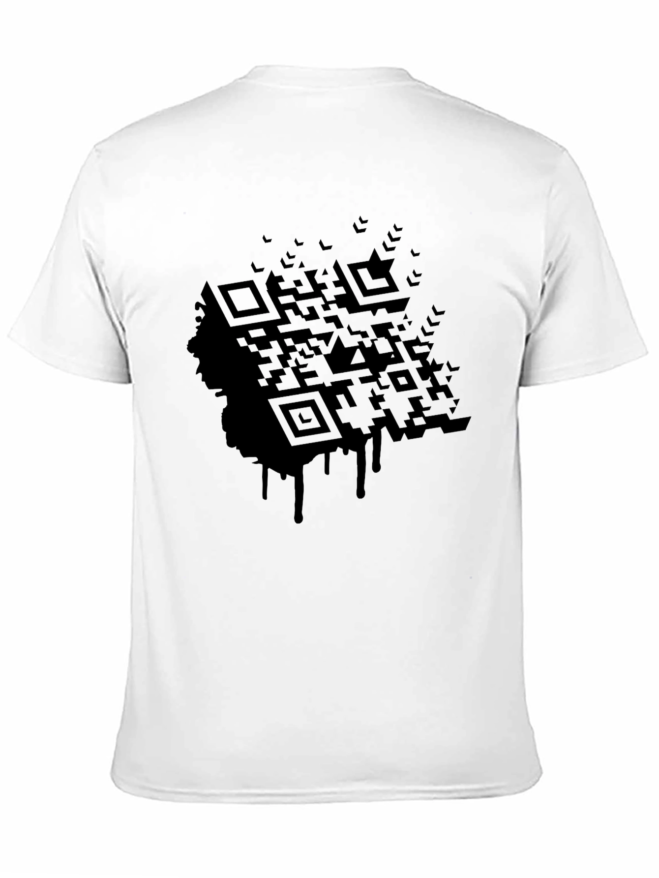 Black QR Code Drip Graphic Tee