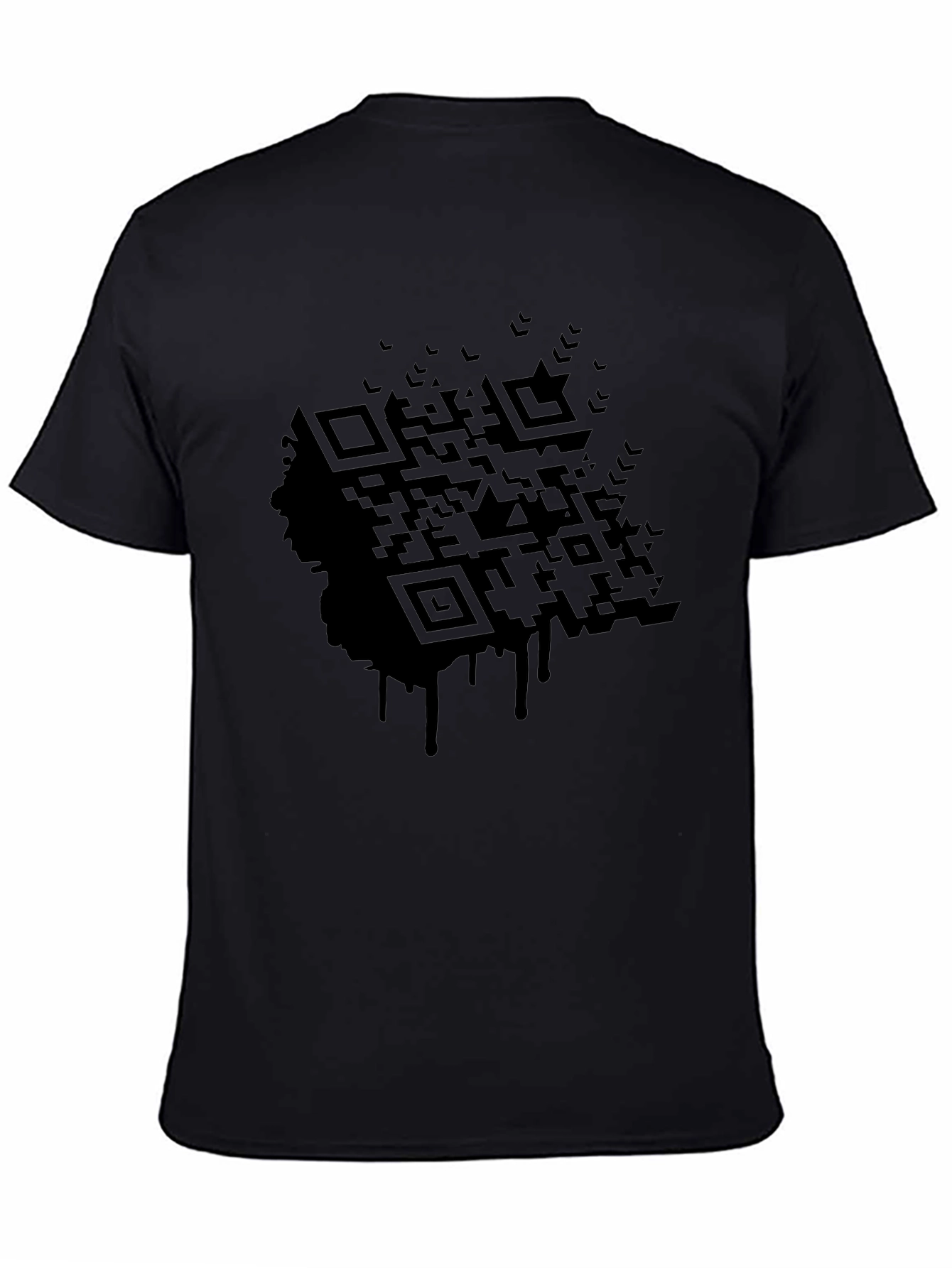 Black QR Code Drip Graphic Tee