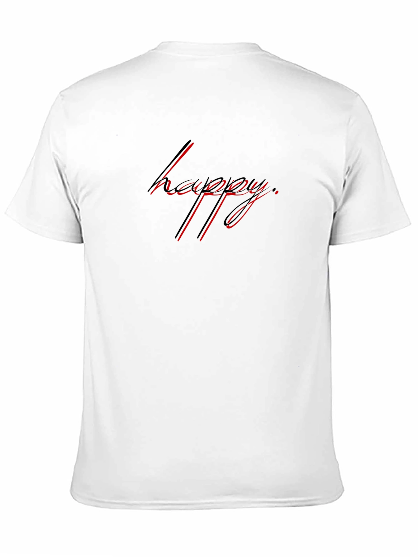 Happy T-Shirt - Black Tee with Red Graphic Print