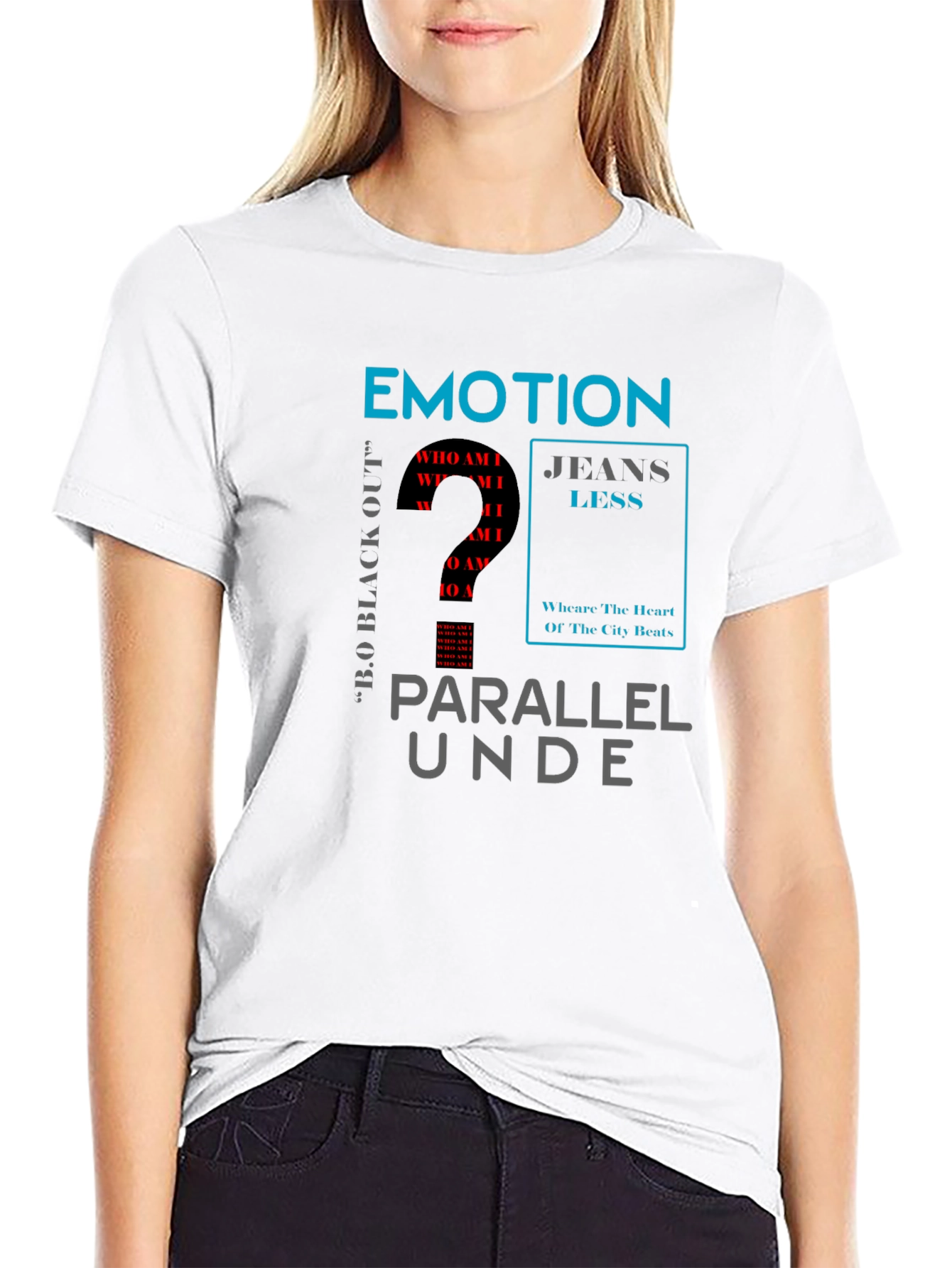 Emotion Parallel Mens Black Graphic T-Shirt