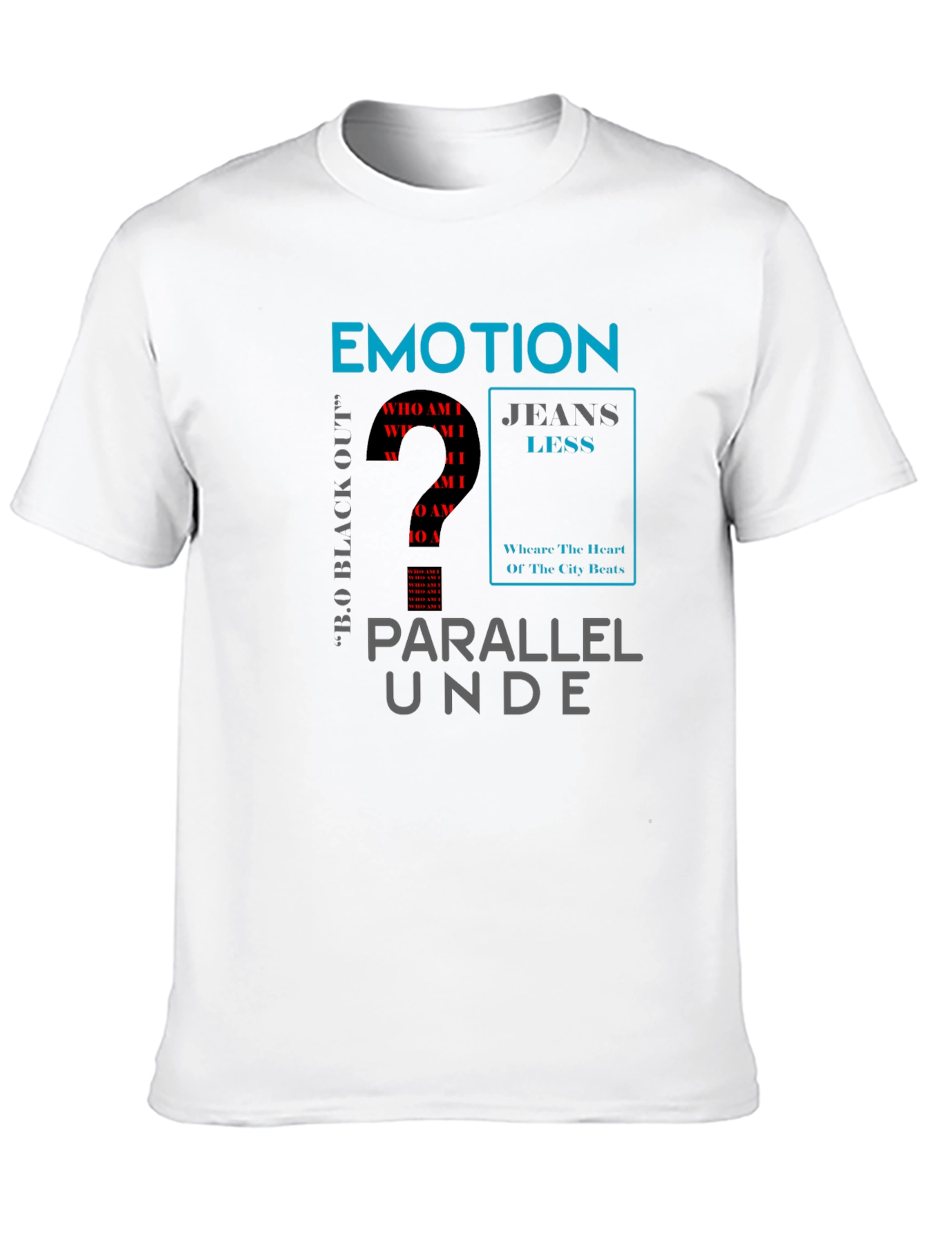 Emotion Parallel Mens Black Graphic T-Shirt