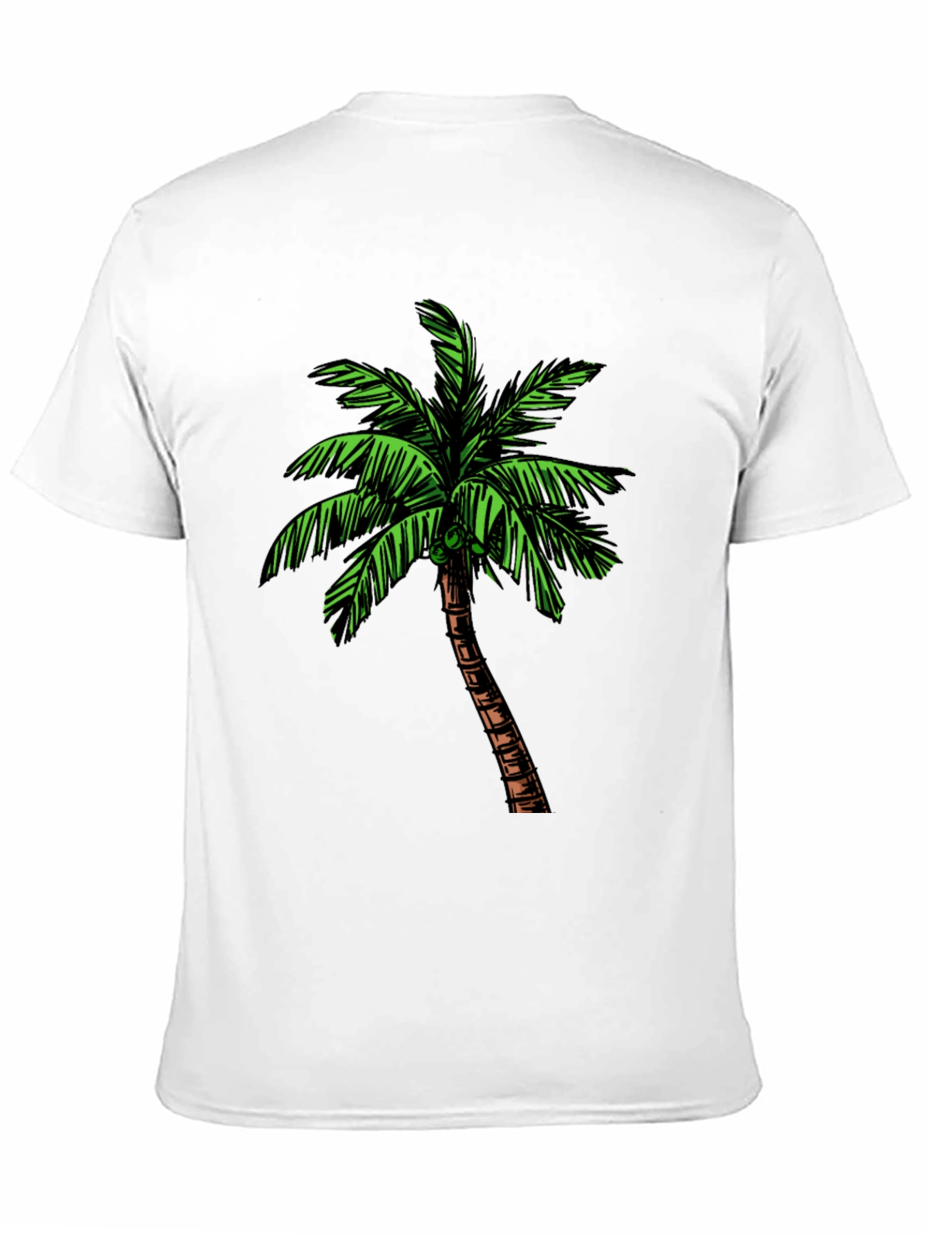 Tropical Palm Tree Graphic Tee - Black Cotton Shirt