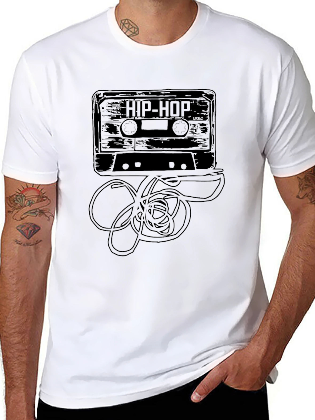 Hip Hop Cassette Tape Graphic T-Shirt